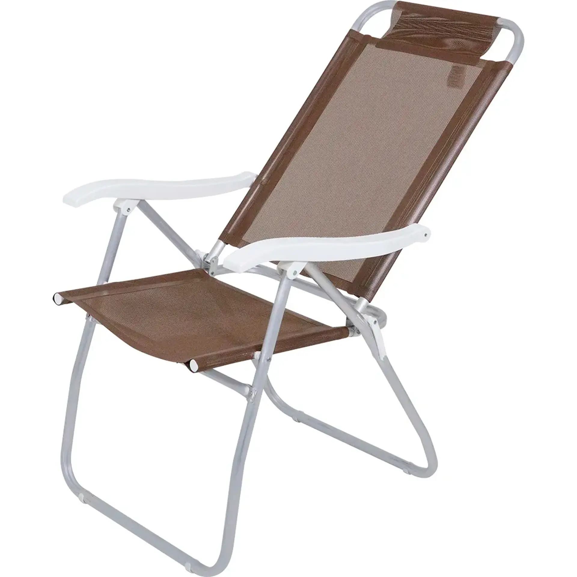 Conjunto Noronha para Jardim Mesa Cadeira e Guarda Sol em Alumínio - Marrom