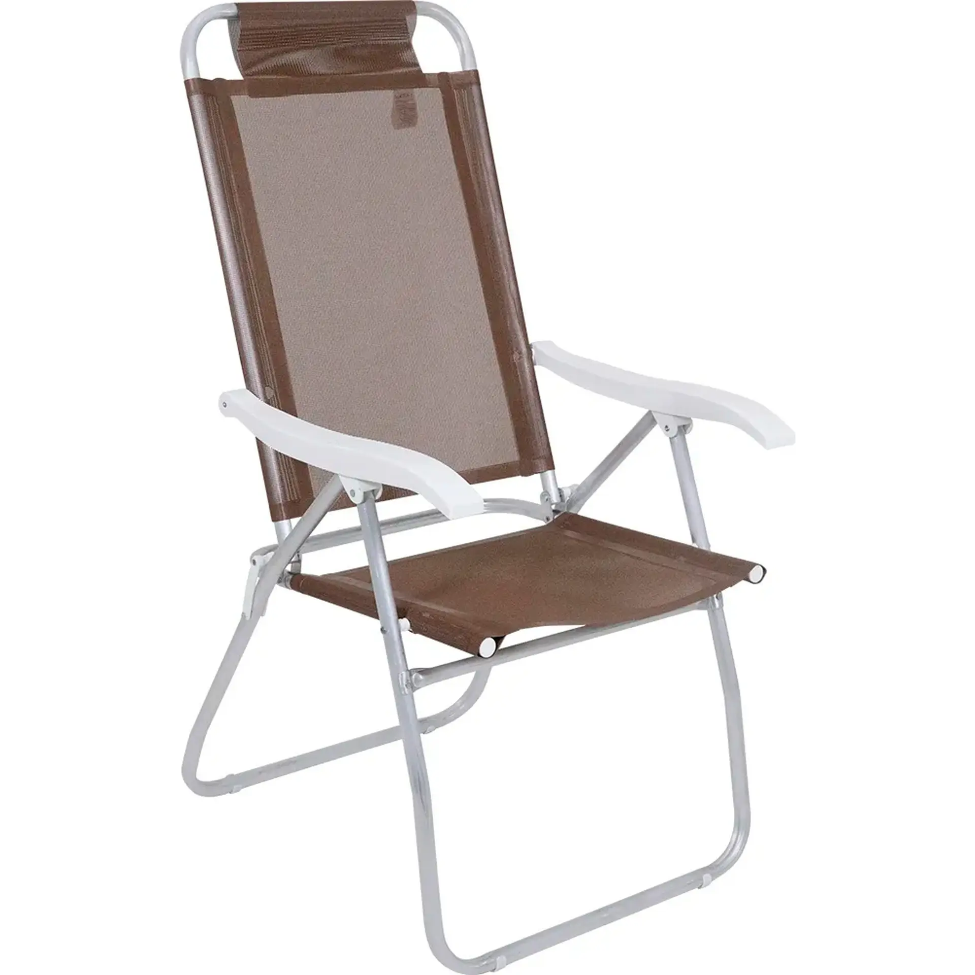 Conjunto Noronha para Jardim Mesa Cadeira e Guarda Sol em Alumínio - Marrom