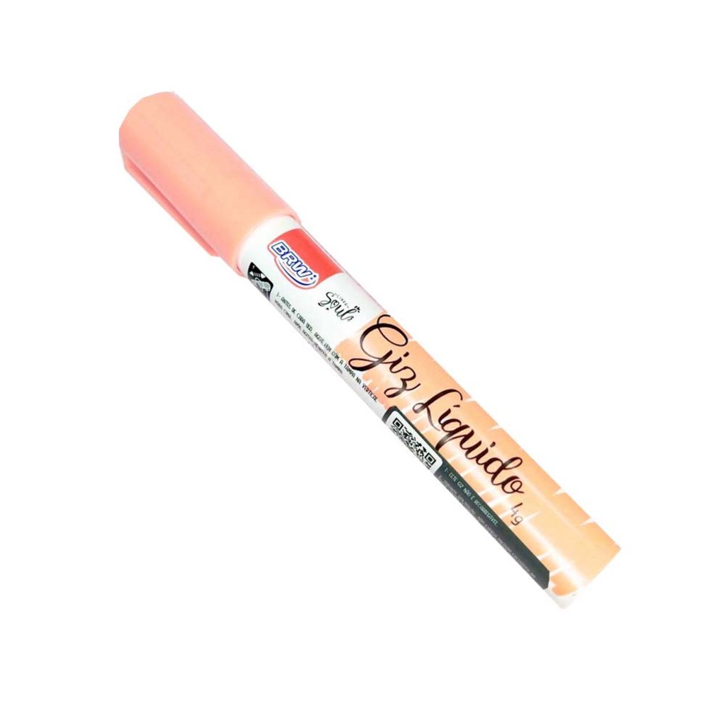 Giz Líquido 6mm Laranjado Pastel - Unitário - BRW - GZ0606