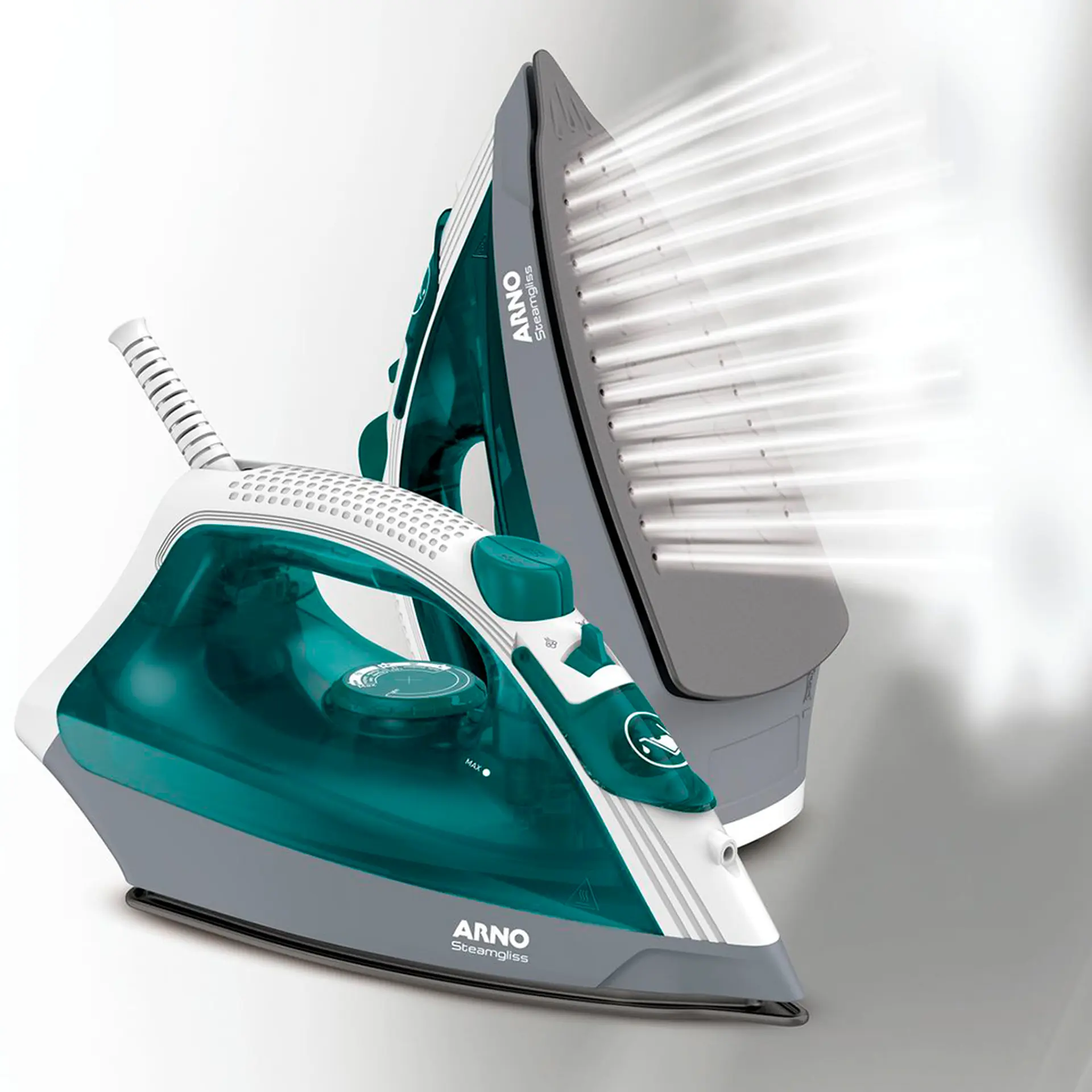 Ferro de Passar a Vapor Arno Steamgliss Base Antiaderente FSGP 1200W - Verde - 110 Volts
