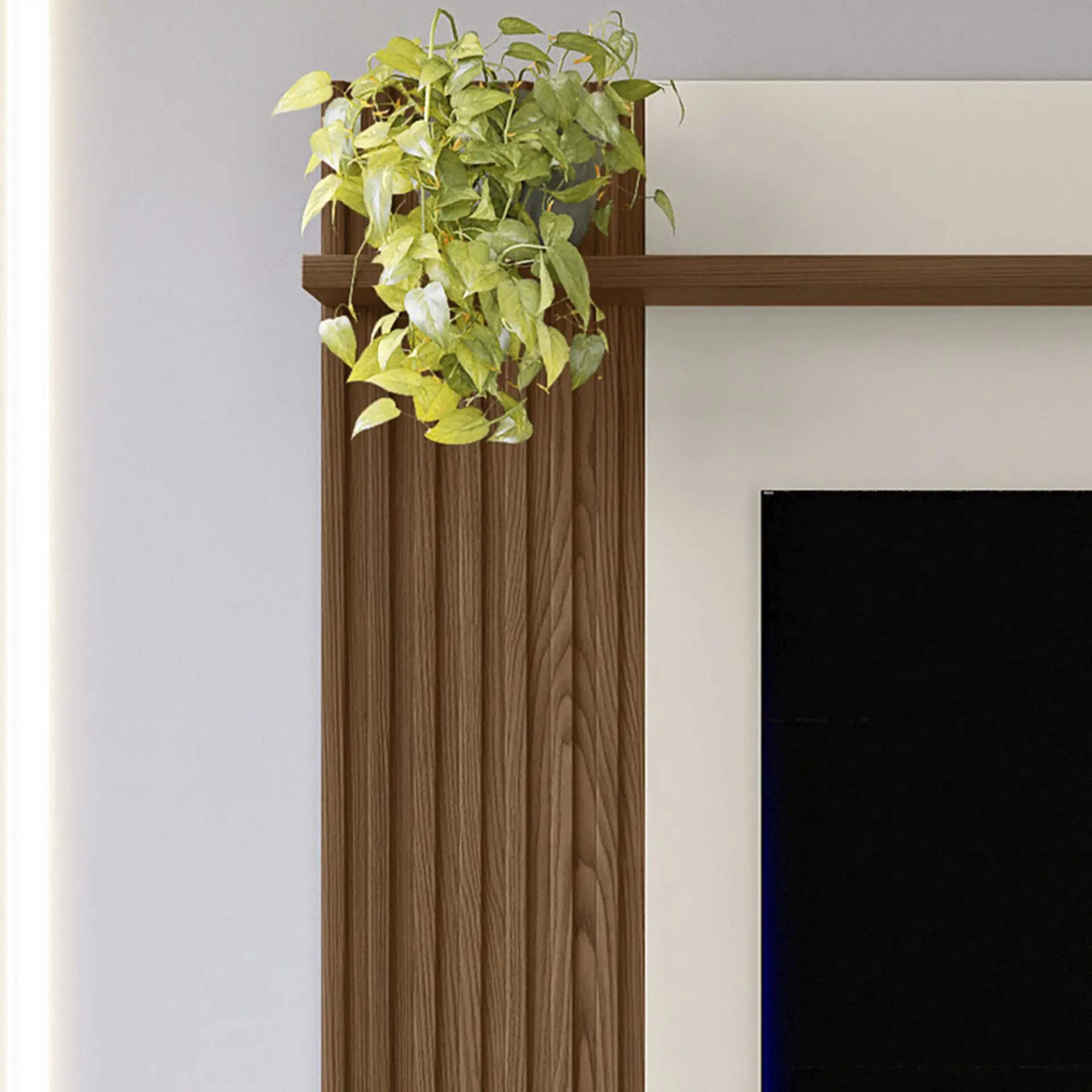 Painel para TV até 55” 1 Porta Basculante Alvorada Linea Brasil - Freijo/Off White