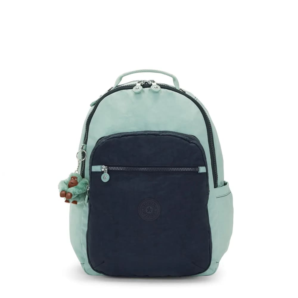Mochila Kipling Seoul Sea Green Bl Estampada Grande