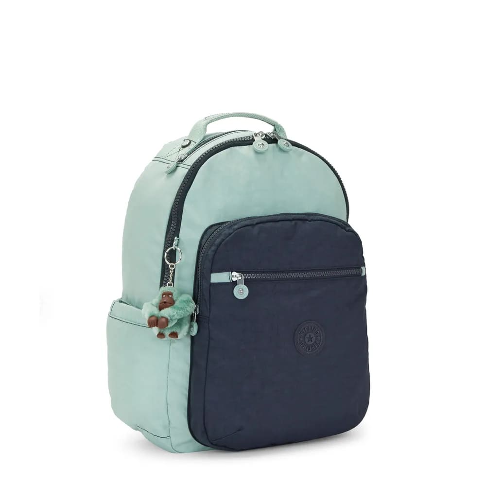 Mochila Kipling Seoul Sea Green Bl Estampada Grande