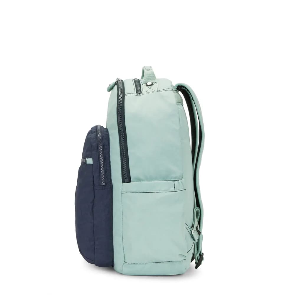 Mochila Kipling Seoul Sea Green Bl Estampada Grande