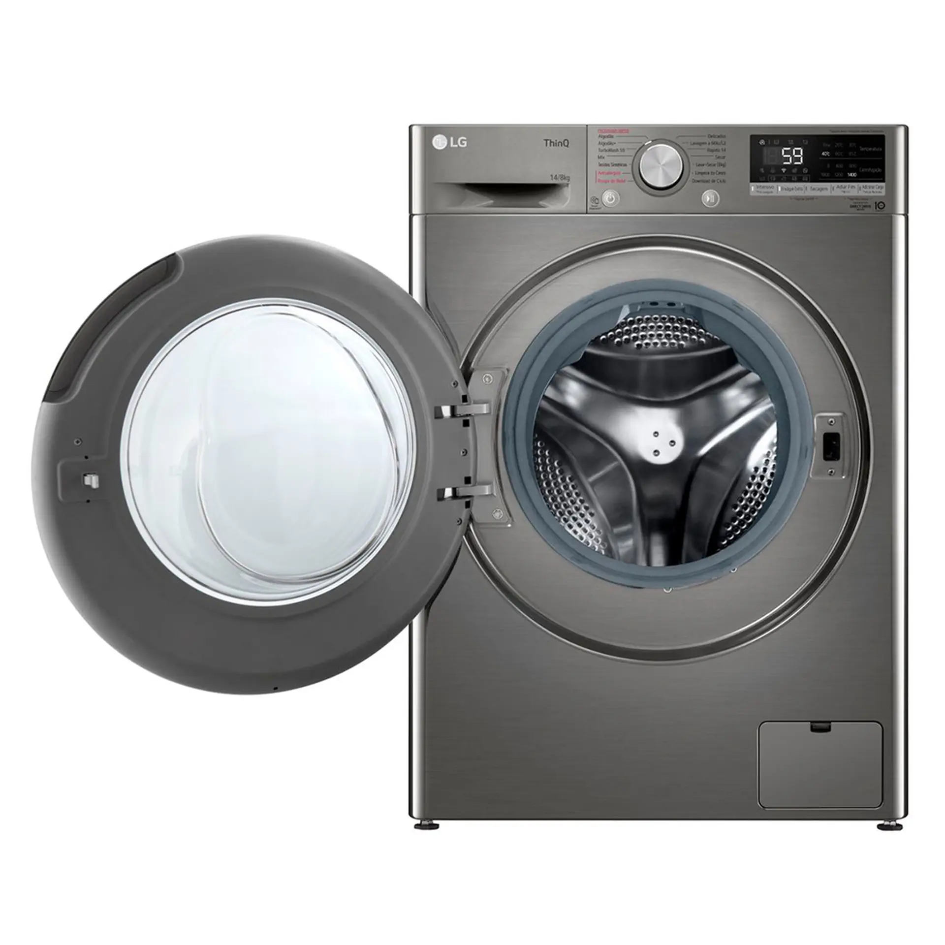 Lava e Seca LG VC4 Smart 14kg Automática com Inteligência Artificial CV5014PC4A - Inox - 220 Volts