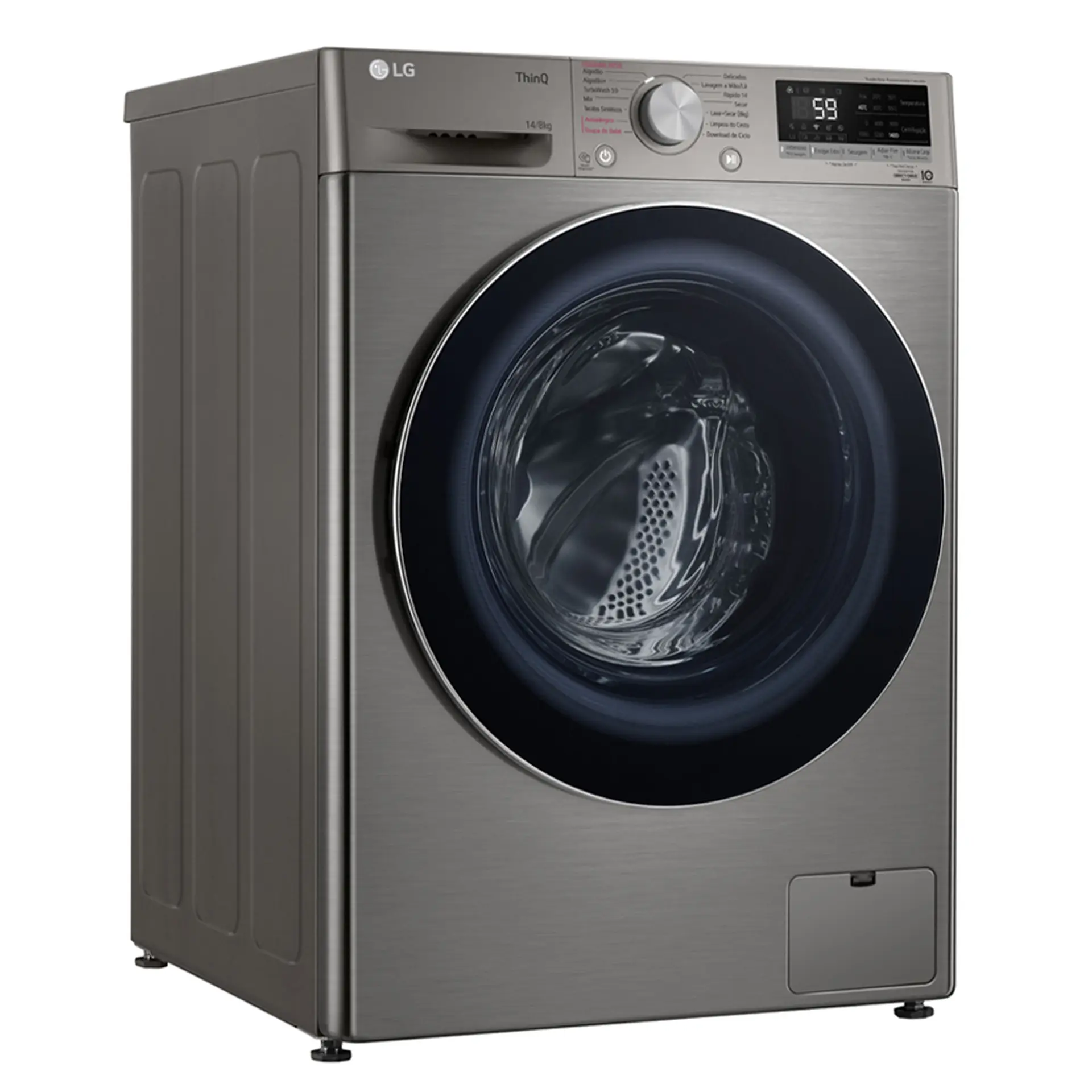 Lava e Seca LG VC4 Smart 14kg Automática com Inteligência Artificial CV5014PC4A - Inox - 220 Volts