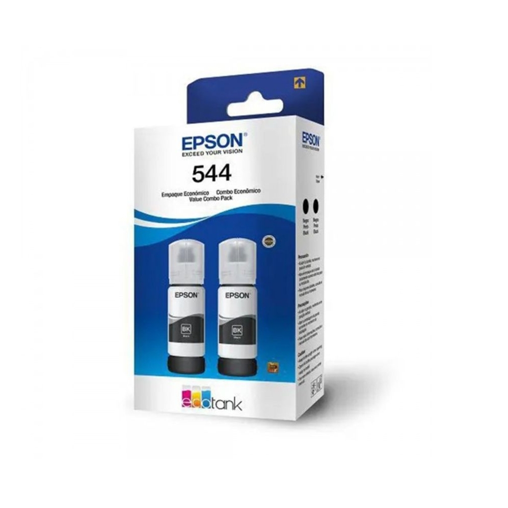 Tinta para Cartucho Epson Preto Original - T544120AL Kit com 2 Refis - 14.000 páginas para L1110, L3110, L3150