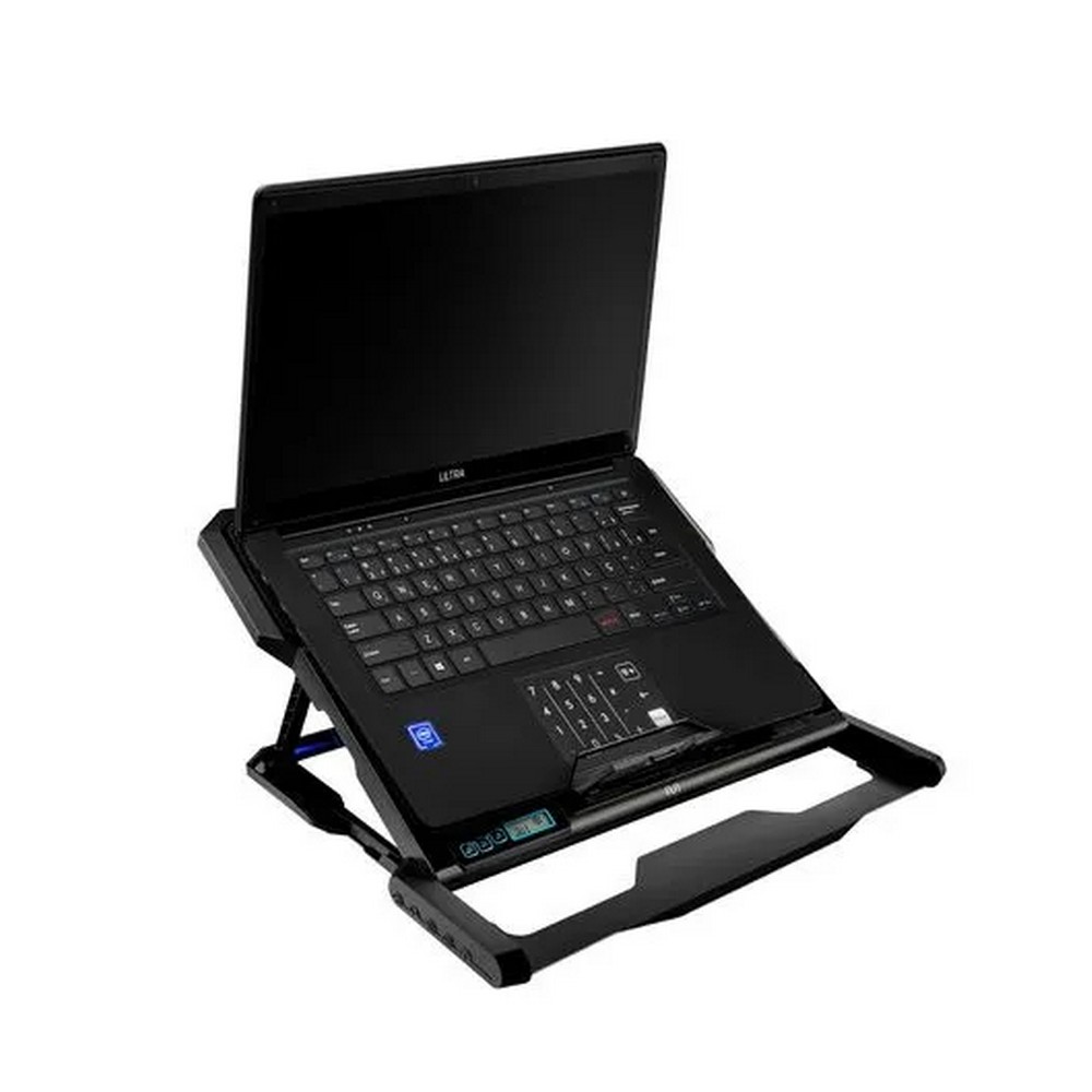 Base para Notebook até 17” Preto Ergonômico com Led Azul 6 Cooler + 2 Porta USB Multi AC282