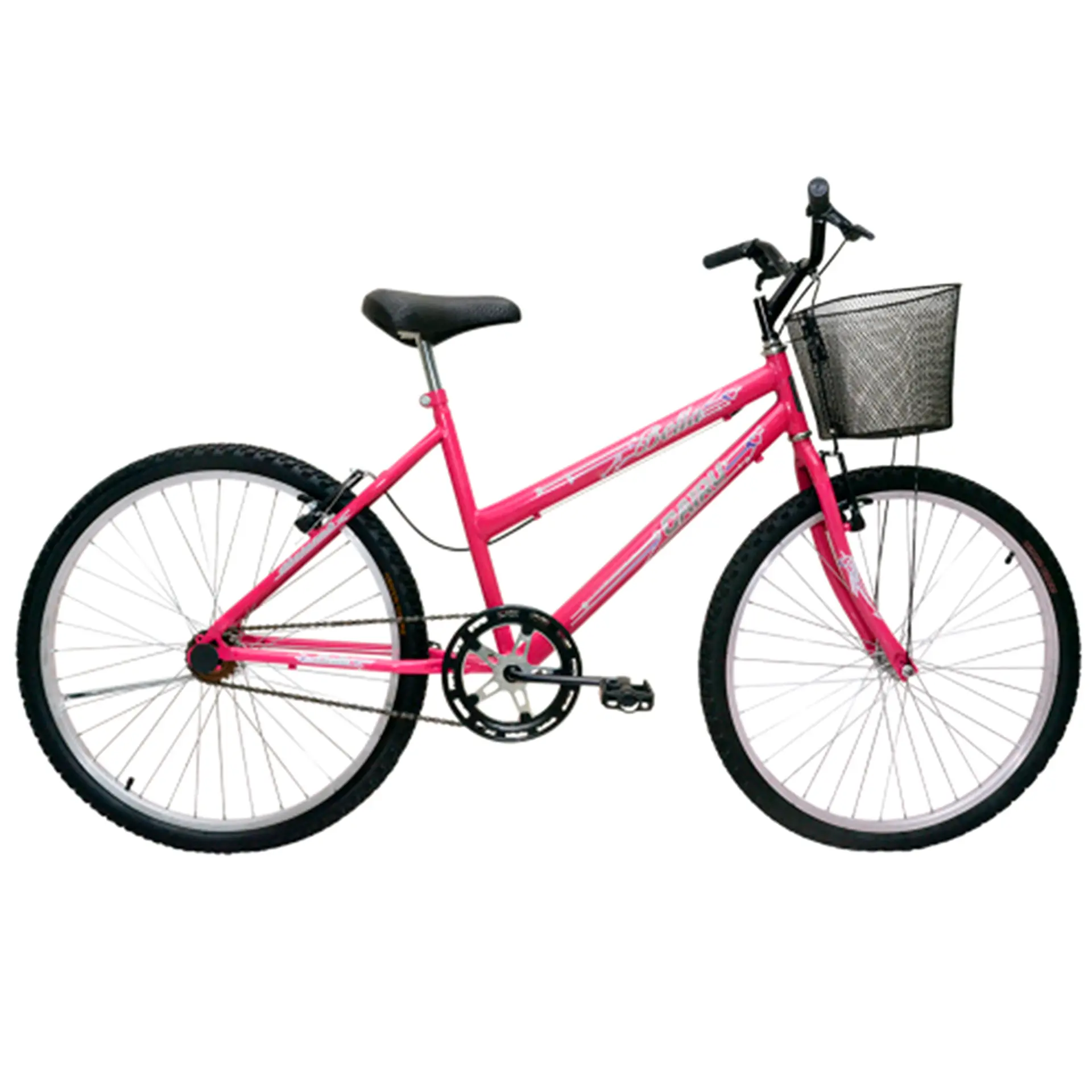 Bicicleta Aro 24 Cairu Bella Freio V-Brake com Cestinha em Aço Carbono - Pink