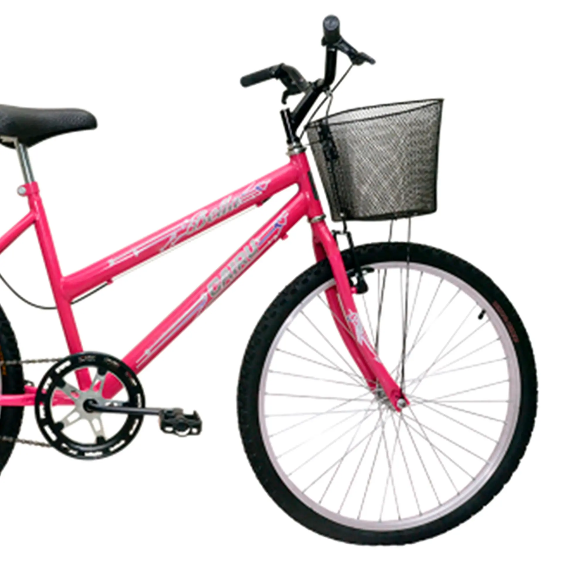 Bicicleta Aro 24 Cairu Bella Freio V-Brake com Cestinha em Aço Carbono - Pink