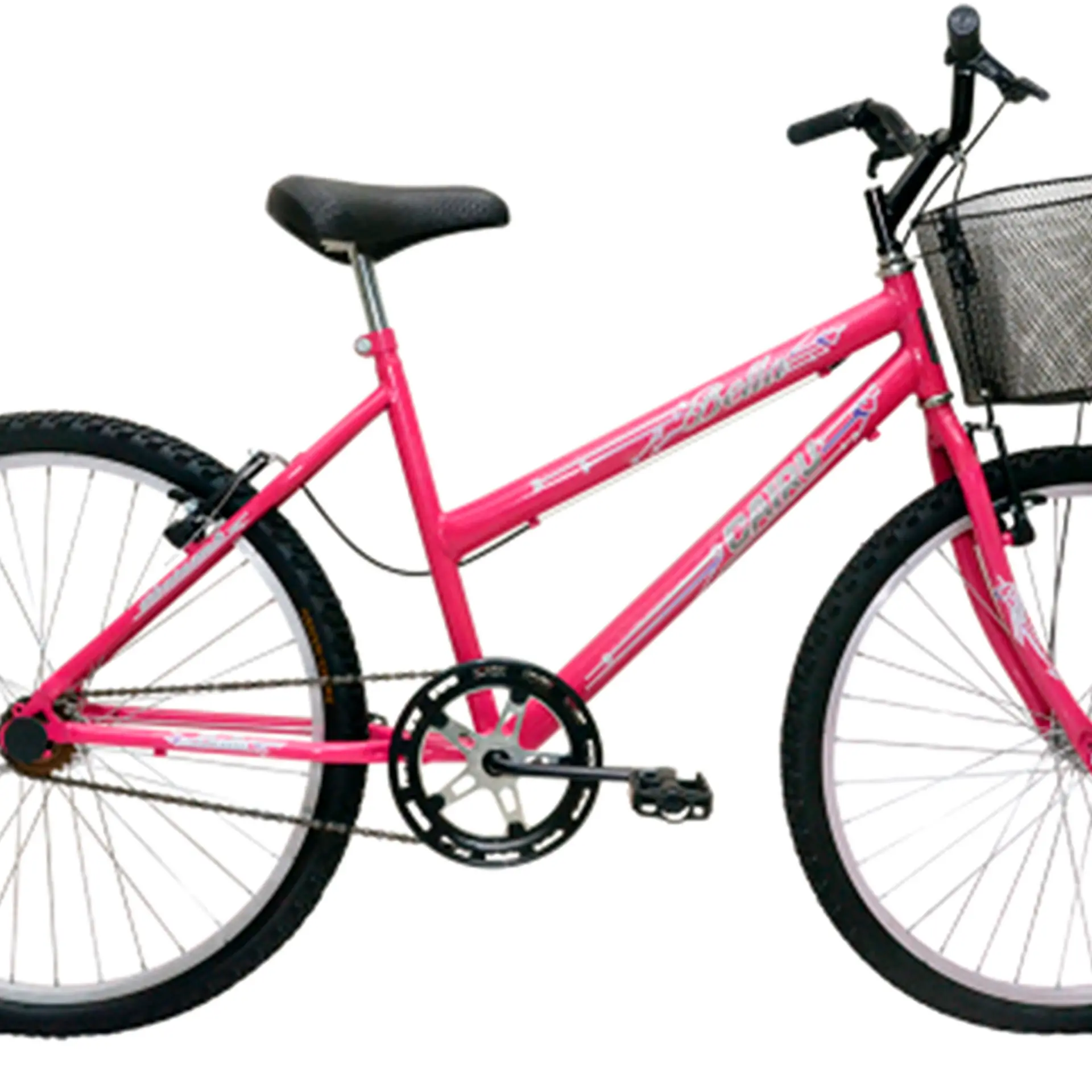Bicicleta Aro 24 Cairu Bella Freio V-Brake com Cestinha em Aço Carbono - Pink