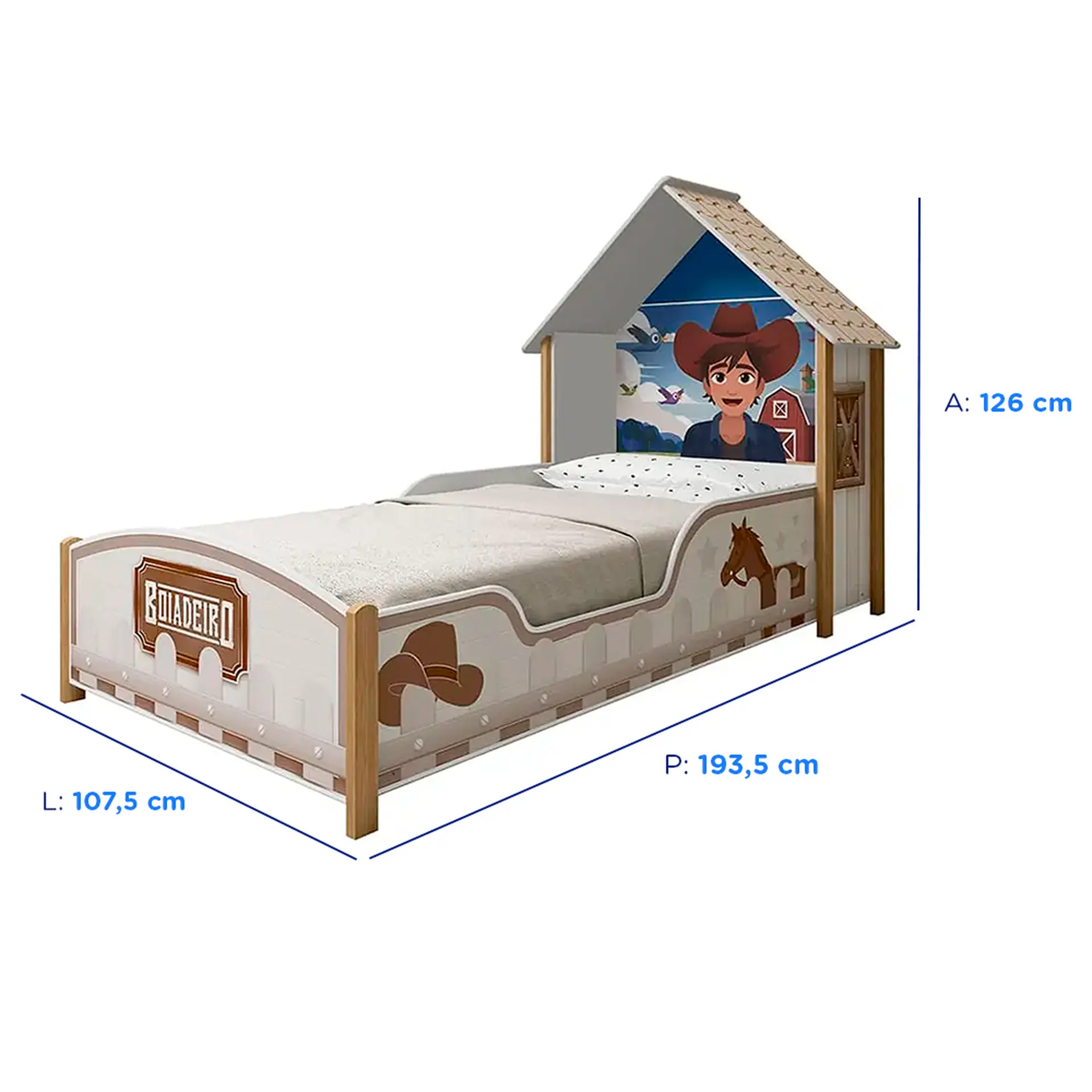 Cama Infantil Gelius Boiadeiro 90cm - Branco