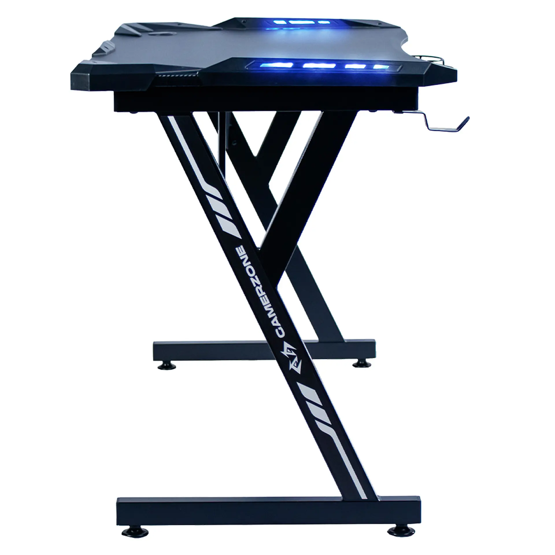 Mesa Gamer RGB Revestimento Fibra de Carbono Gamerzone Xtreme - Preto