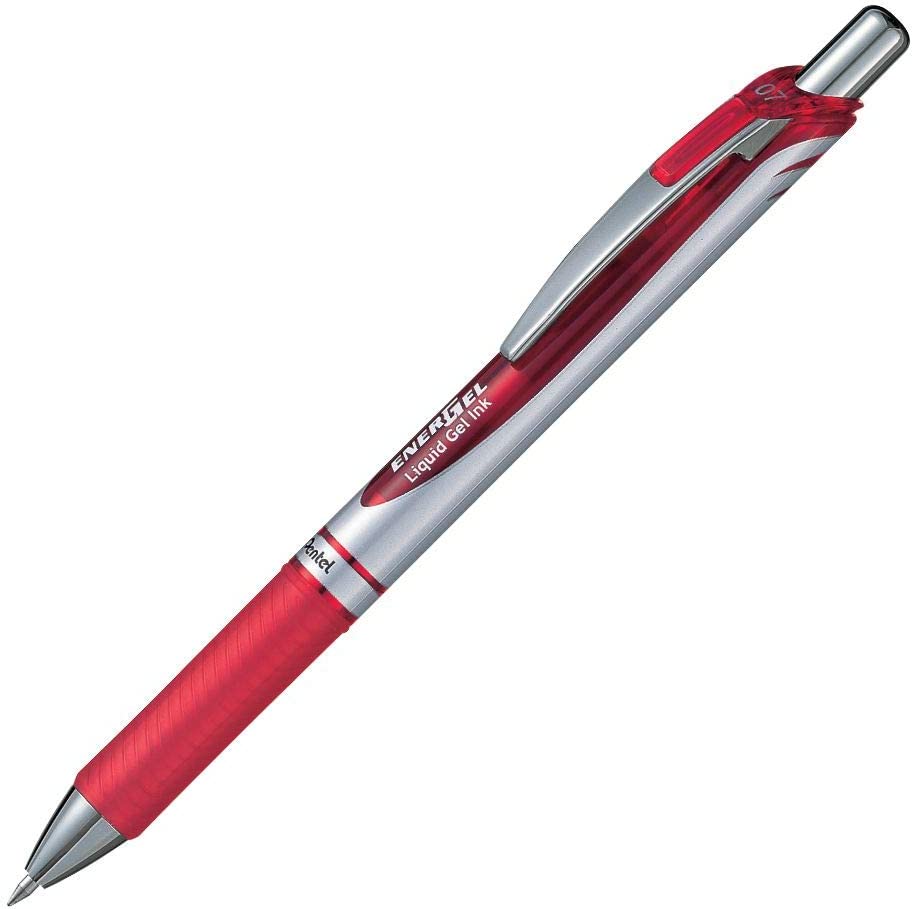 Caneta Esferográfica Pentel Energel 0.7 Uso Profissional Vermelho