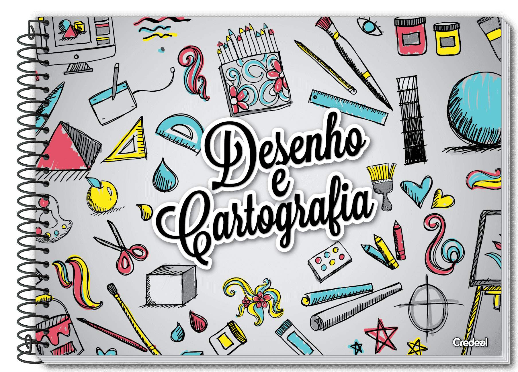 Caderno Cartografia Credeal Designer Capa Dura 60 Folhas Sortido
