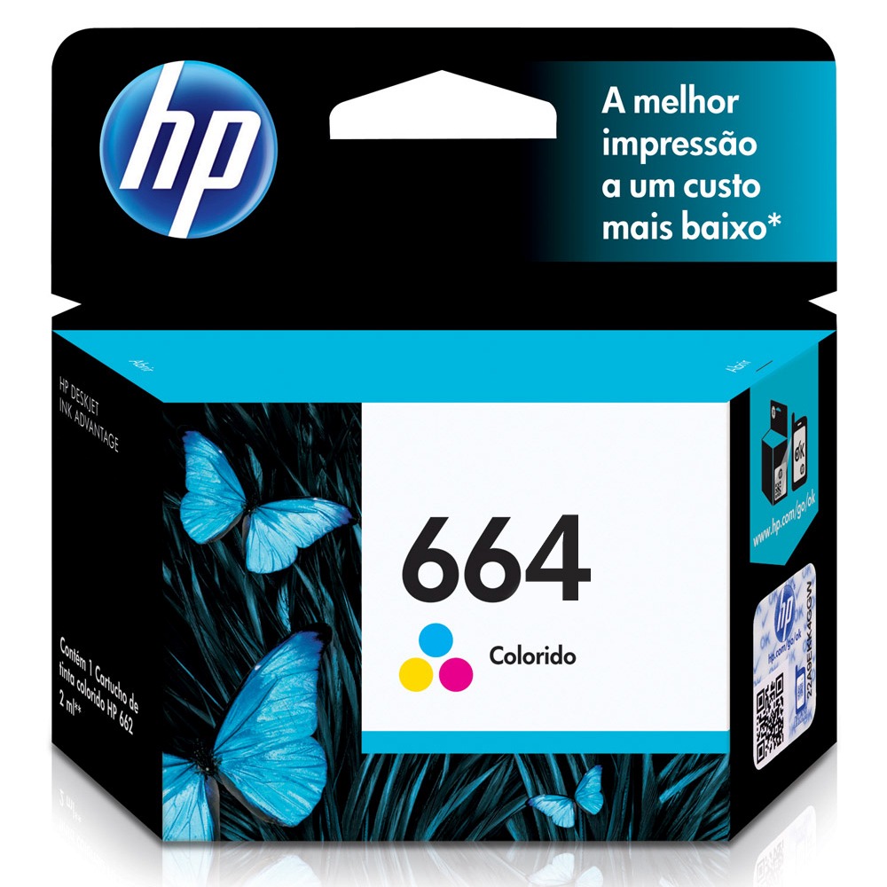 Cartucho de Tinta HP 664 Advantage Original 2ml Colorido