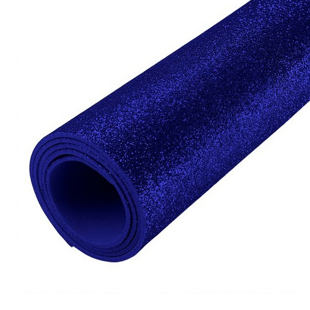 Eva com Glitter 40x48 Centímetros 2mm BRW Pacote com 5 Unidades Azul - PE3504