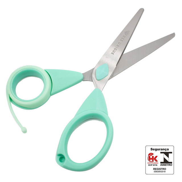 Tesoura Escolar Bee Unique Inox com Trava 13cm