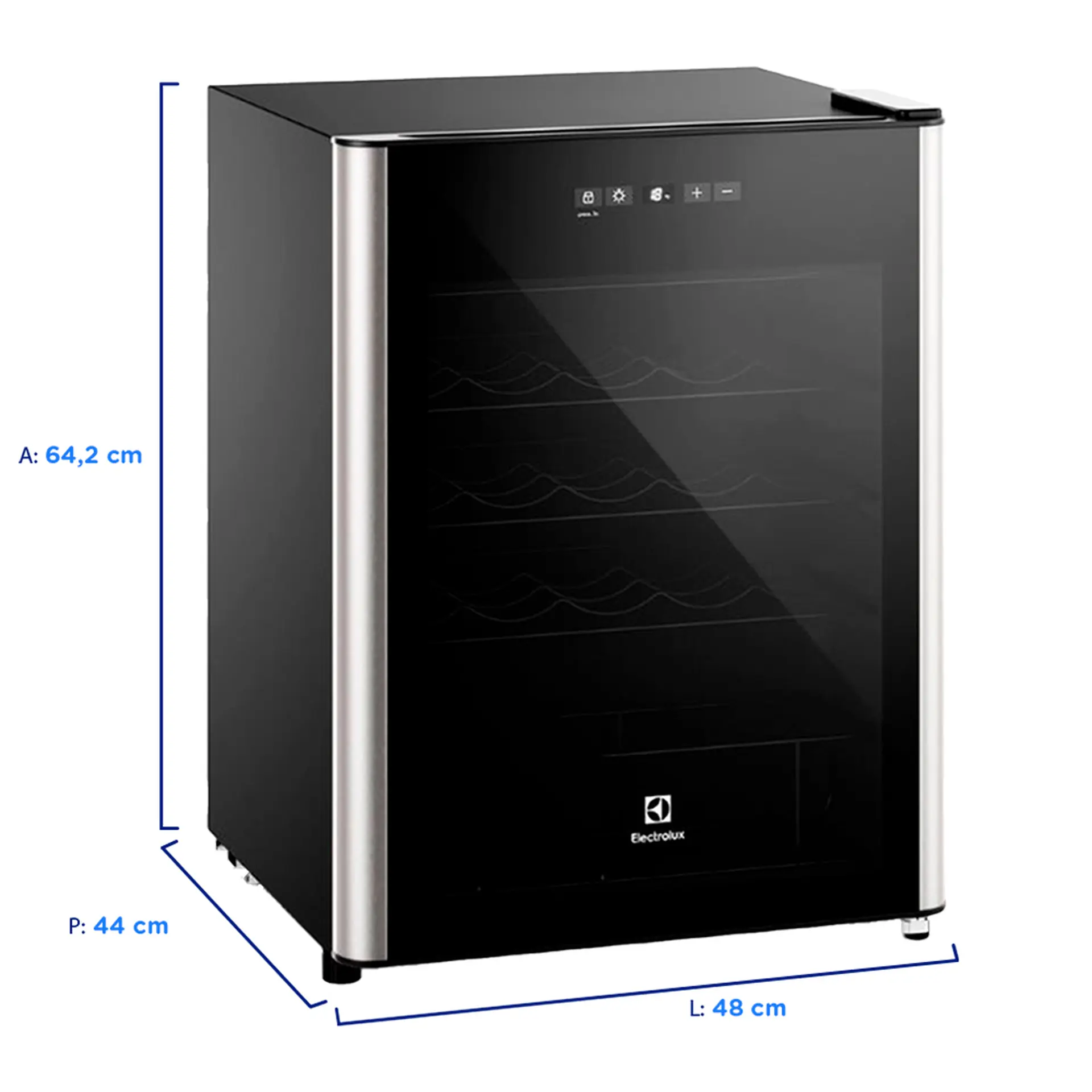 Adega Climatizada Electrolux 24 Garrafas 1 Porta com Painel Digital WSF24 - Preto - 110 Volts
