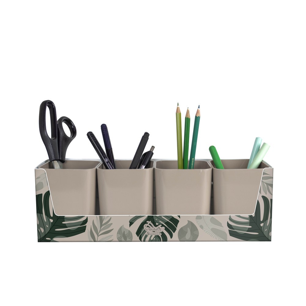Kit Dello Folhagem Cappuccino com 4 Porta Objetos
