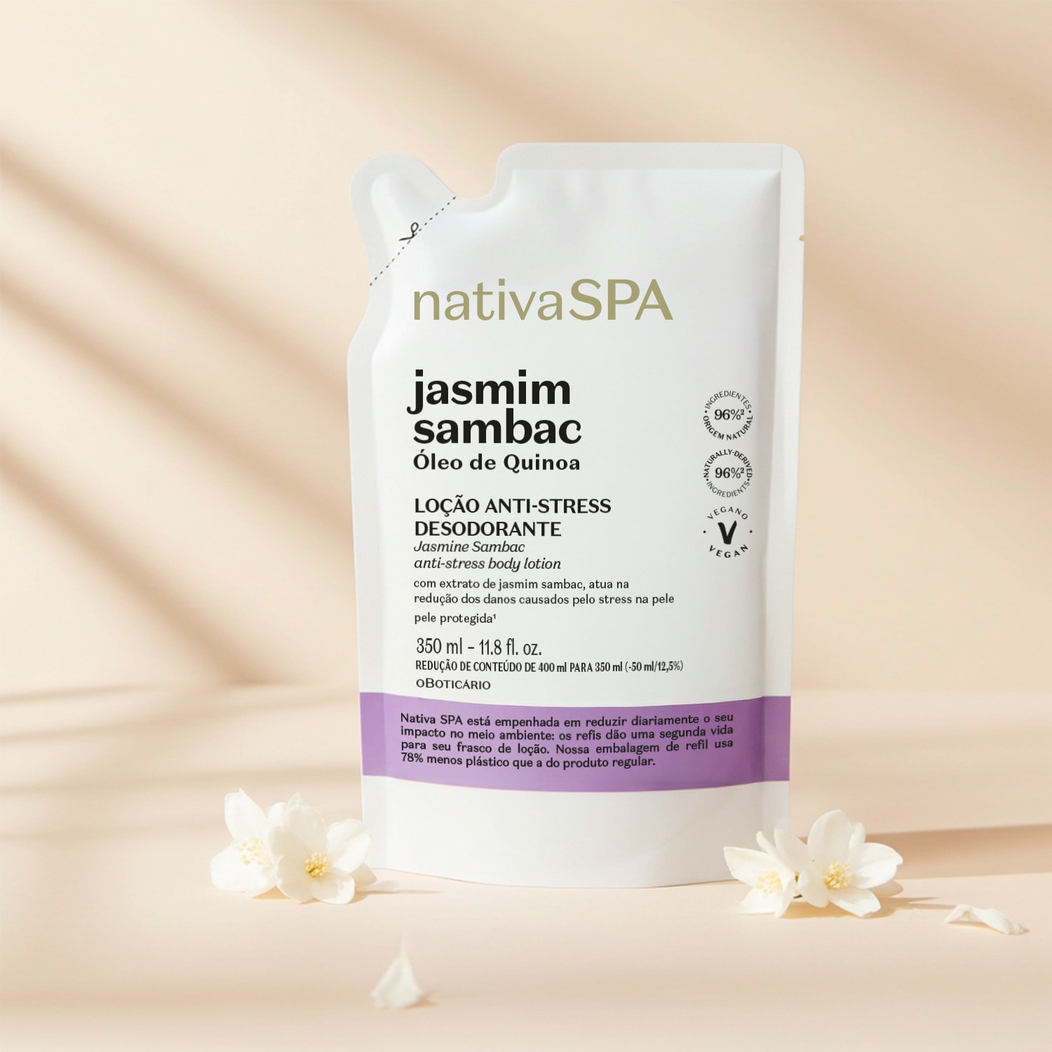 Refil Loção Corporal Anti-stress Nativa SPA Jasmim Sambac 400ml