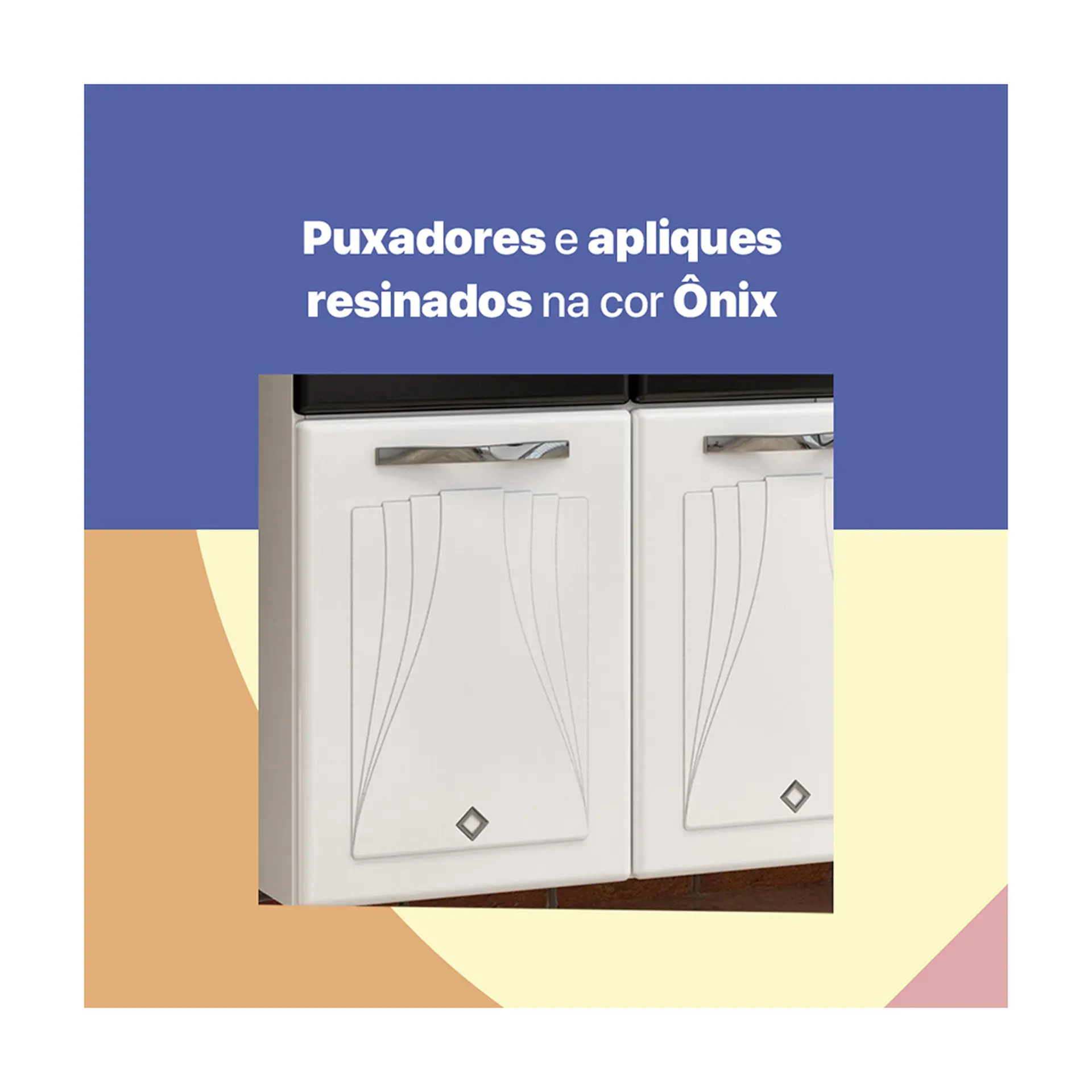 Cozinha Compacta 6 Portas 3 Gavetas Star Telasul - Bco/Pto