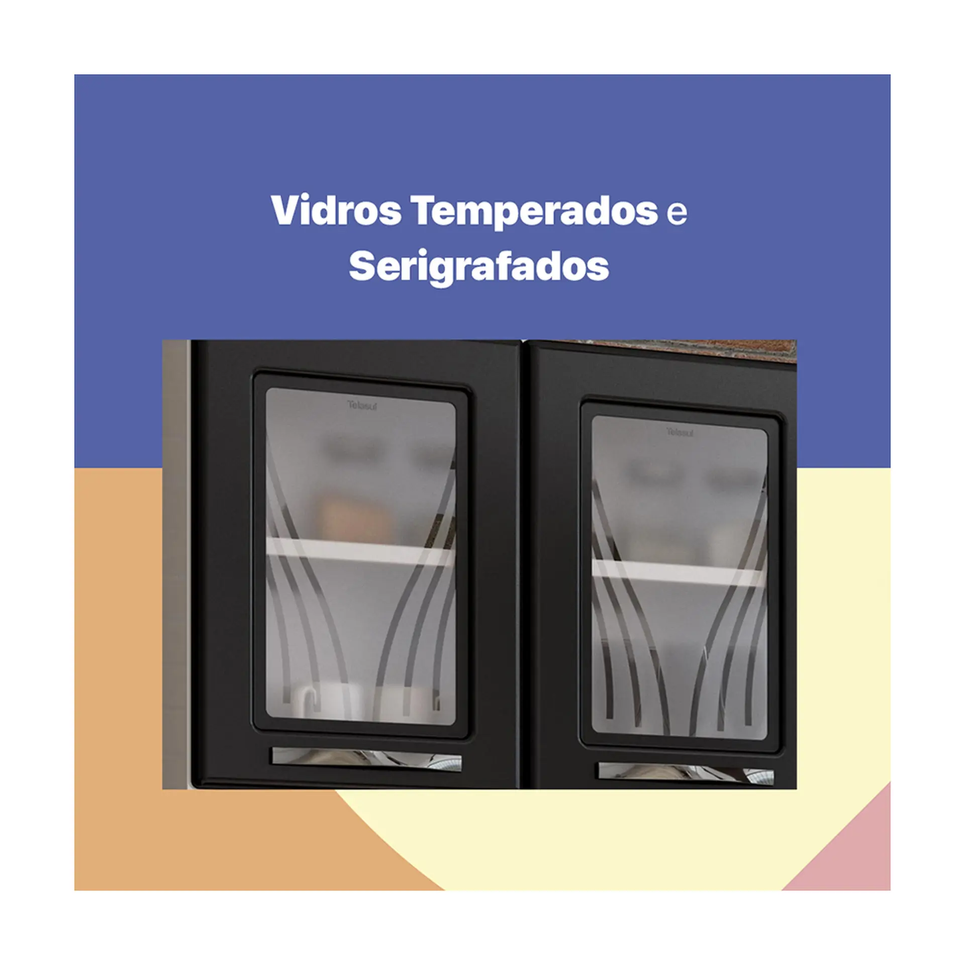 Cozinha Compacta 6 Portas 3 Gavetas Star Telasul - Bco/Pto
