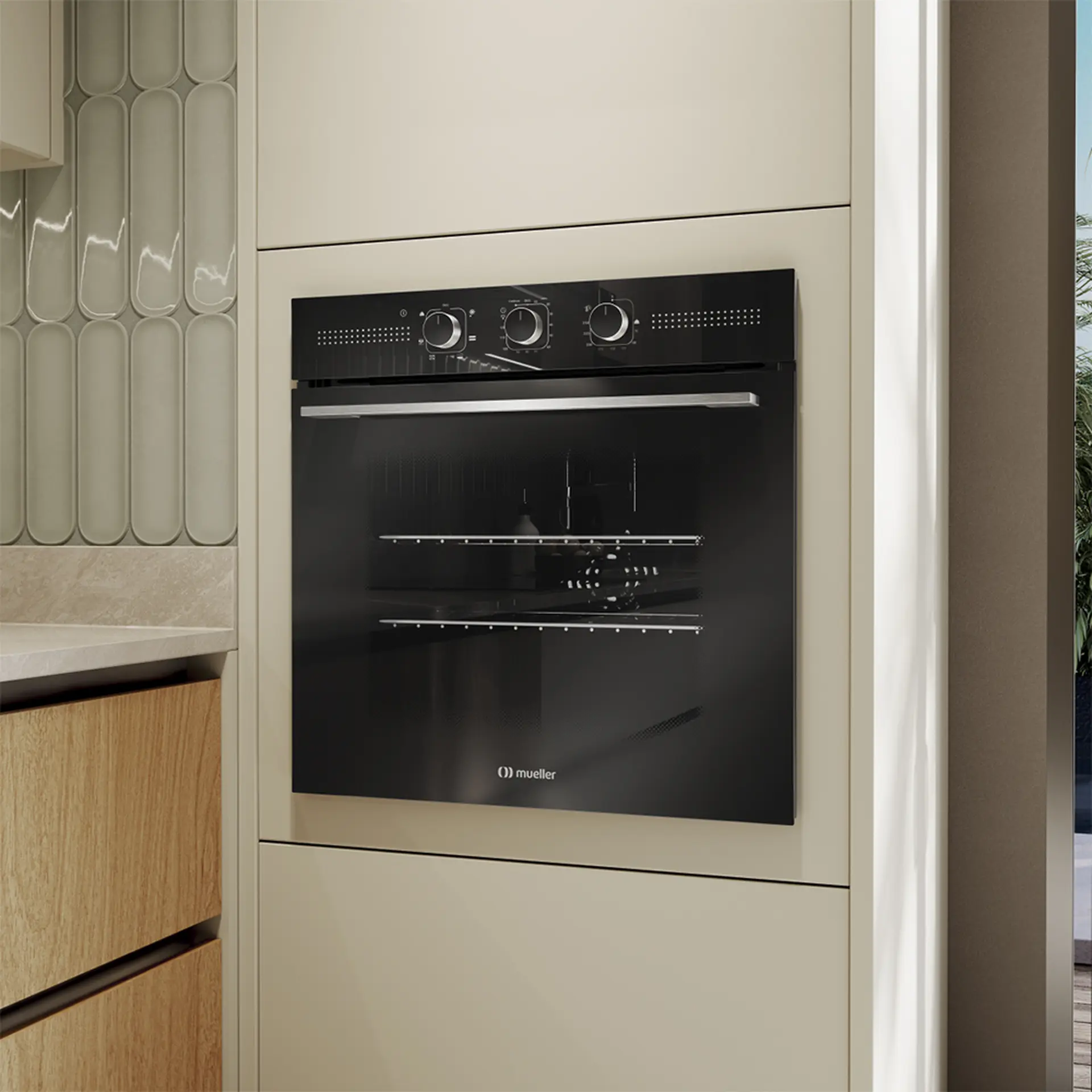 Forno Elétrico de Embutir Mueller 70L Grill MFE70K - Preto - 220 Volts