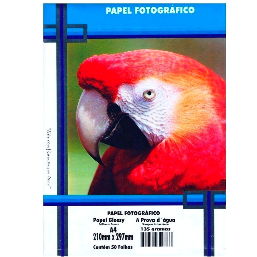 Papel Fotográfico Glossy Brilhante A4 135 Gramas 50 Folhas Masterprint - 302010056