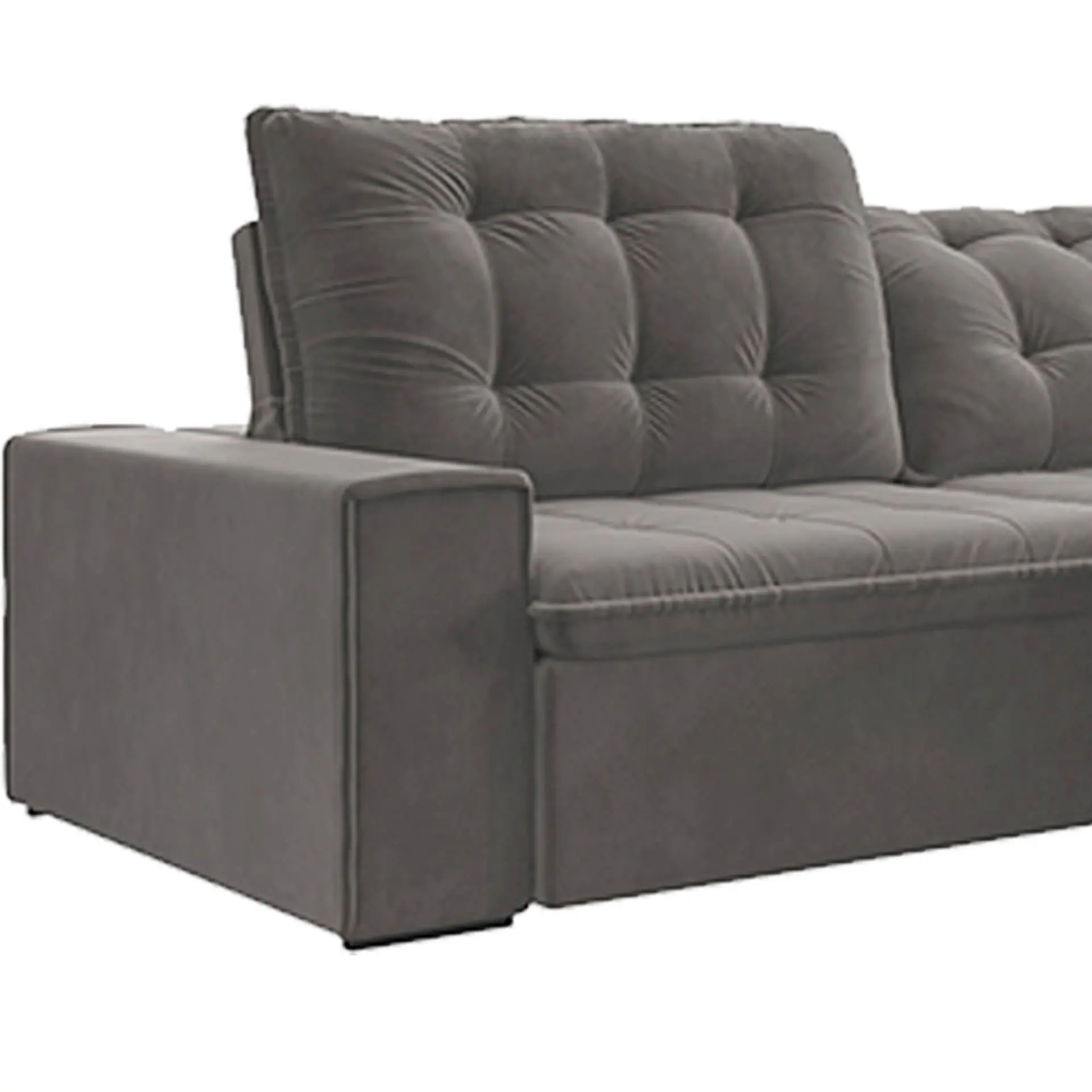 Sofá Retrátil e Reclinável 4 Lugares 254 cm Fabone Denver - Cinza Escuro