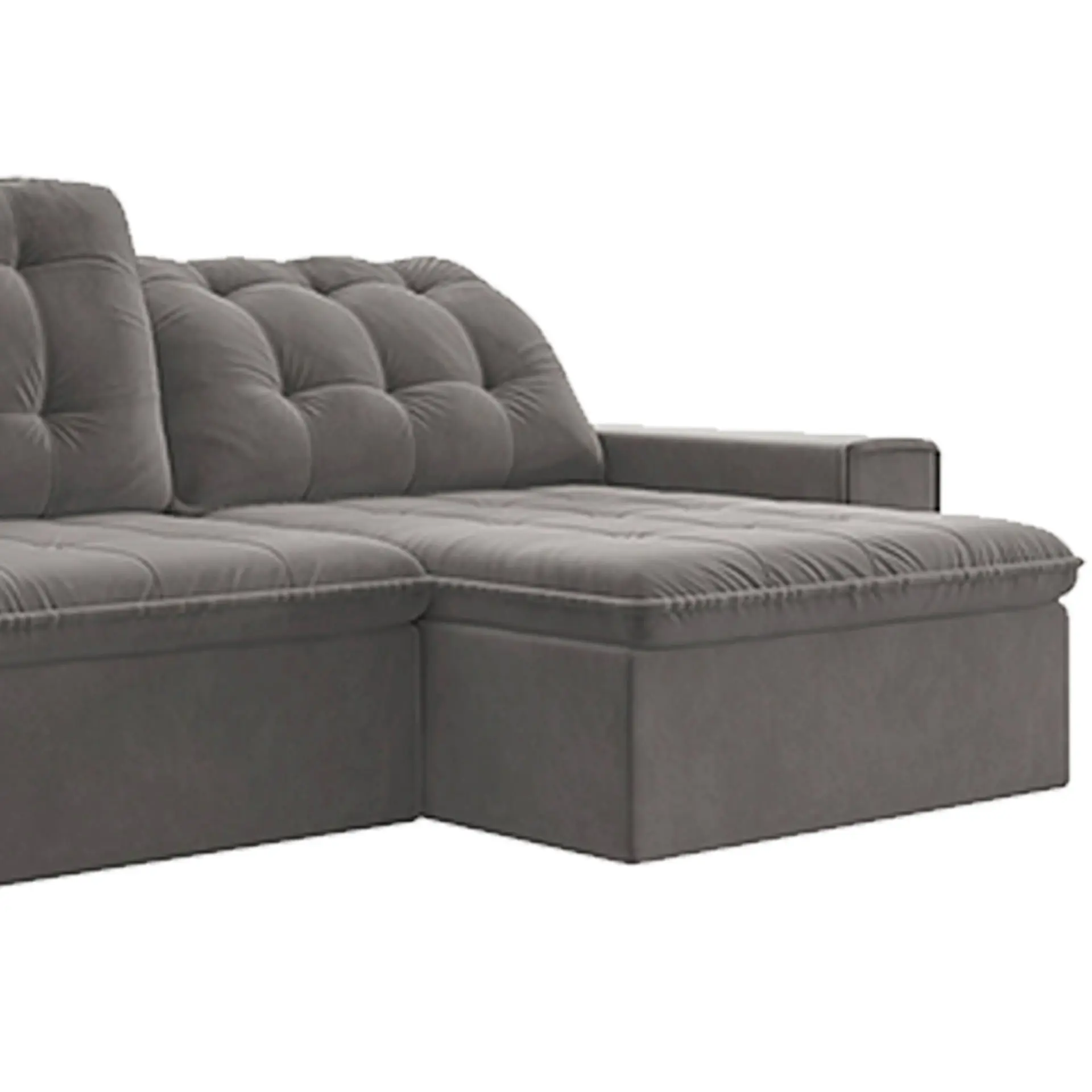 Sofá Retrátil e Reclinável 4 Lugares 254 cm Fabone Denver - Cinza Escuro