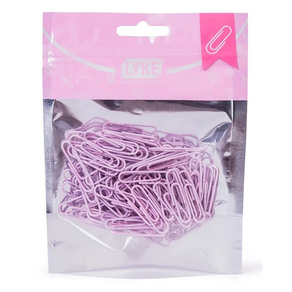 Clips Lyke Ziper Bag com 100 Unidades Rosa Pastel