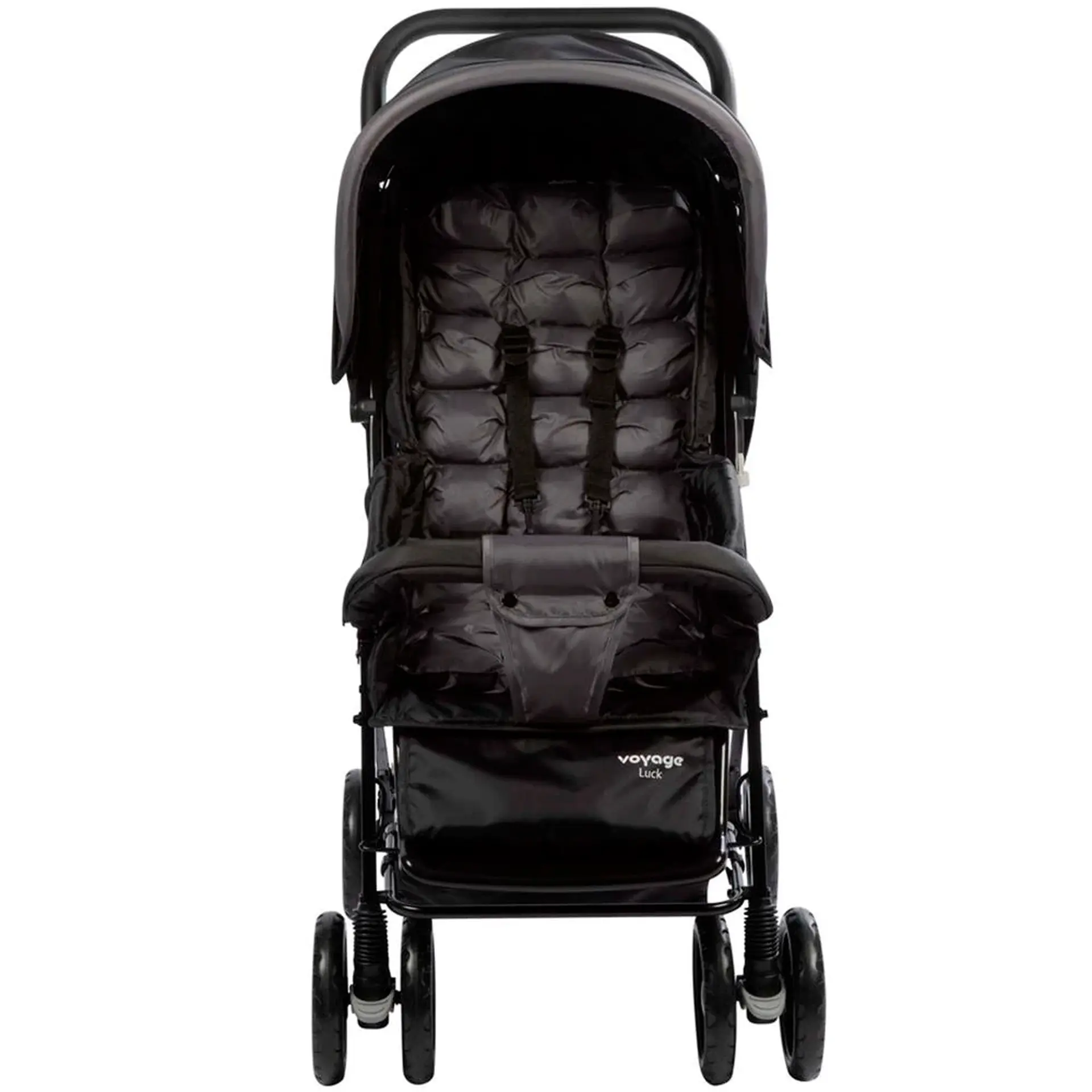 Carro de Passeio Luck Voyage para crianças até 15 kg com apoio de pés - Preto