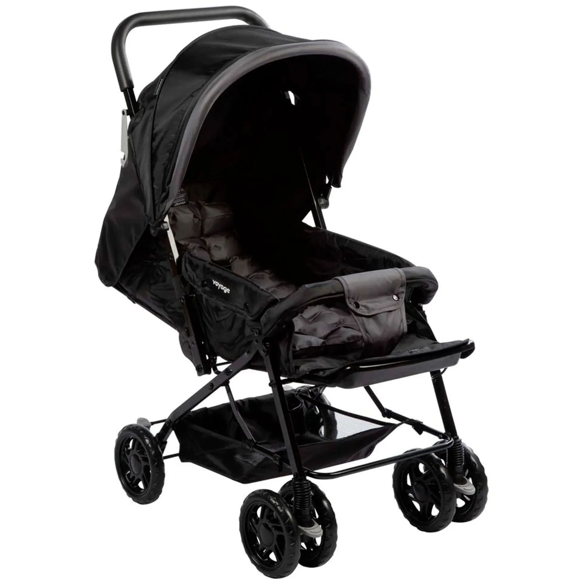 Carro de Passeio Luck Voyage para crianças até 15 kg com apoio de pés - Preto