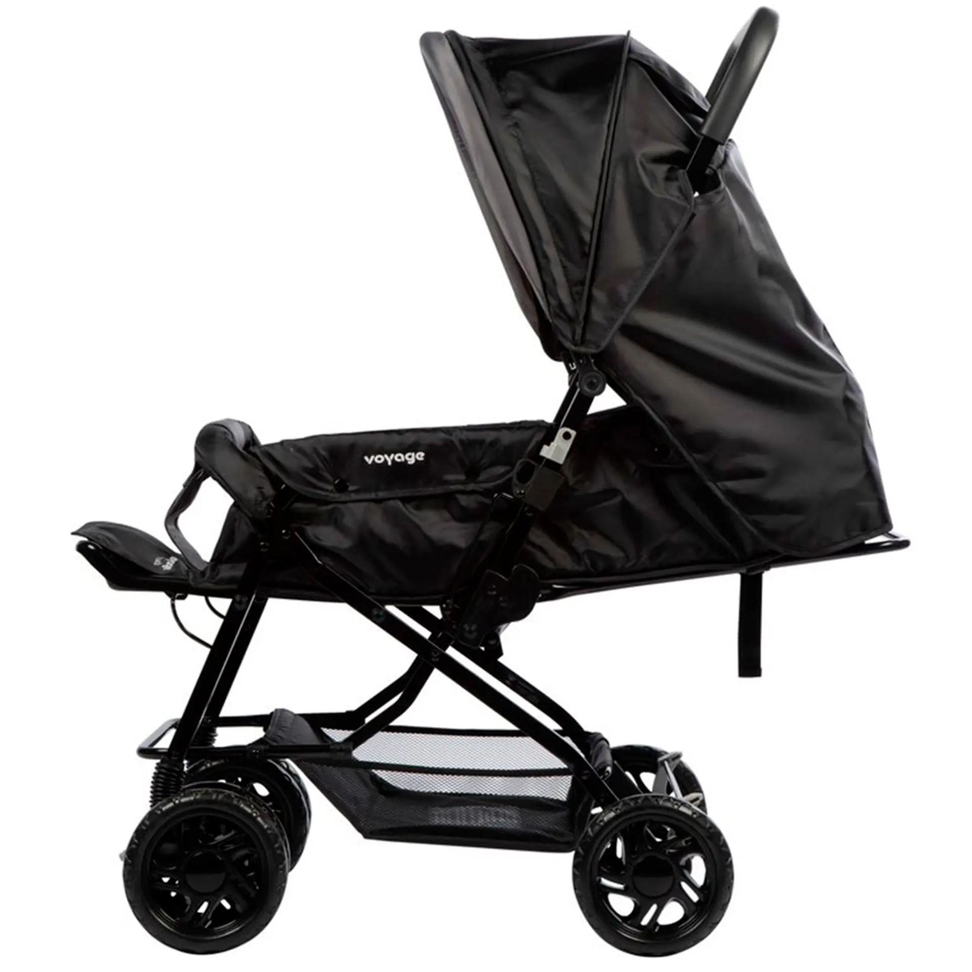 Carro de Passeio Luck Voyage para crianças até 15 kg com apoio de pés - Preto