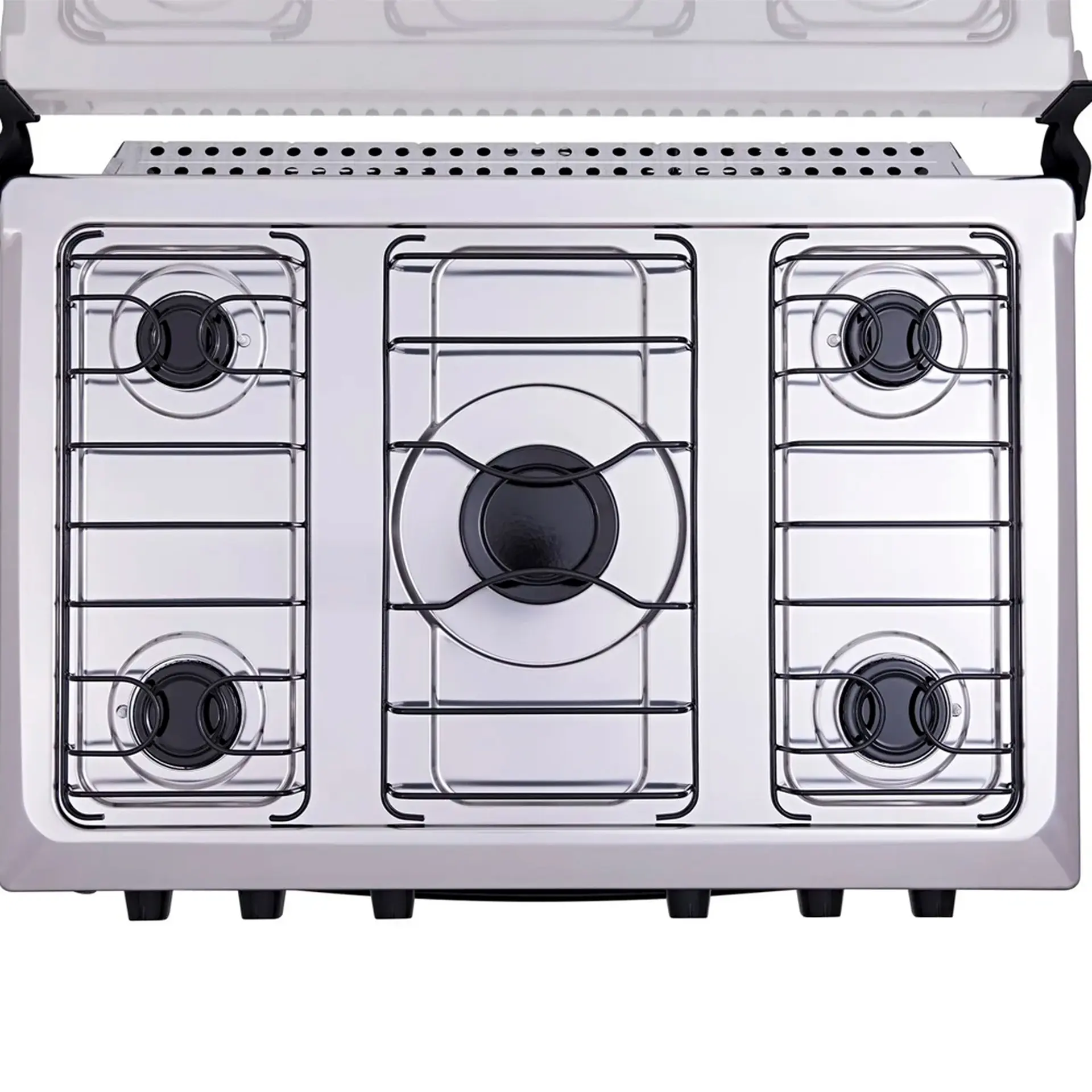Fogão Atlas 5 Bocas Mônaco Plus Automático Mesa Inox Forno 86,5L - Preto - Bivolt