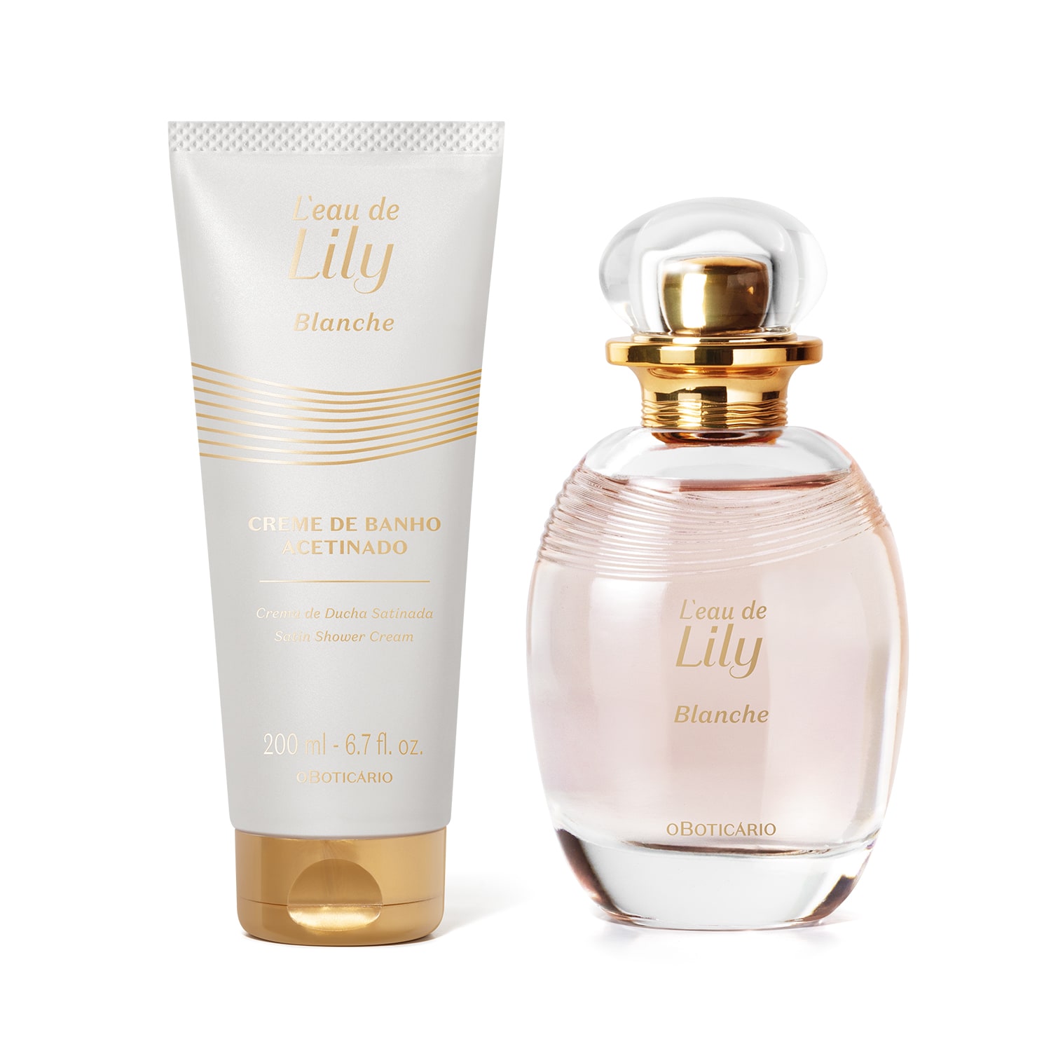 Combo L’eau de Lily Blanche: Desodorante Colônia 75ml + Creme de banho Acetinado Corporal 200ml