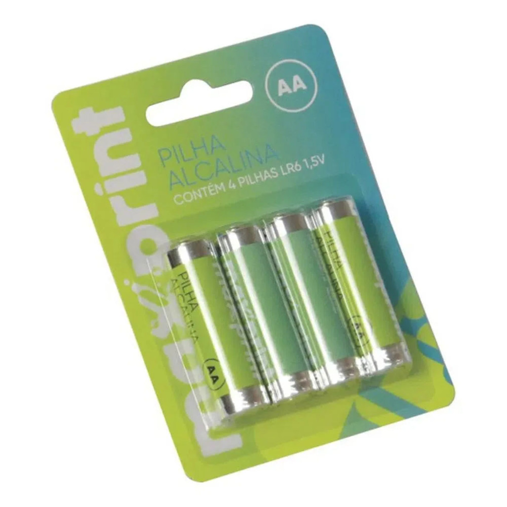 Pilha Alcalina AA Maxprint - 756343 - Blister com 4 Unidades