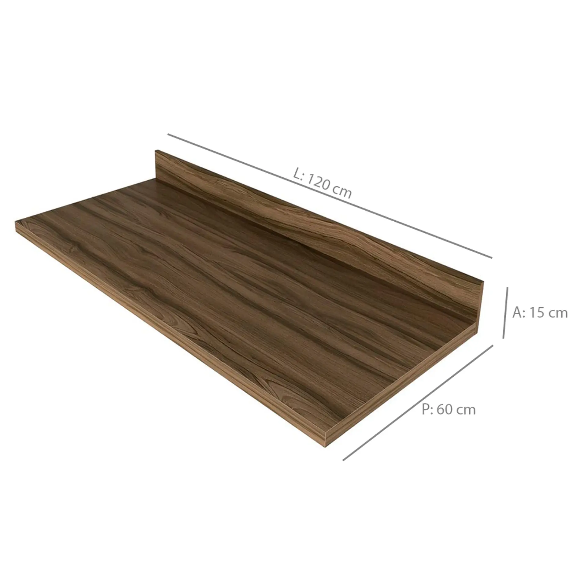 Tampo para Balcão em MDP 120cm Gourmet G3 Itatiaia - Nogal Terracota