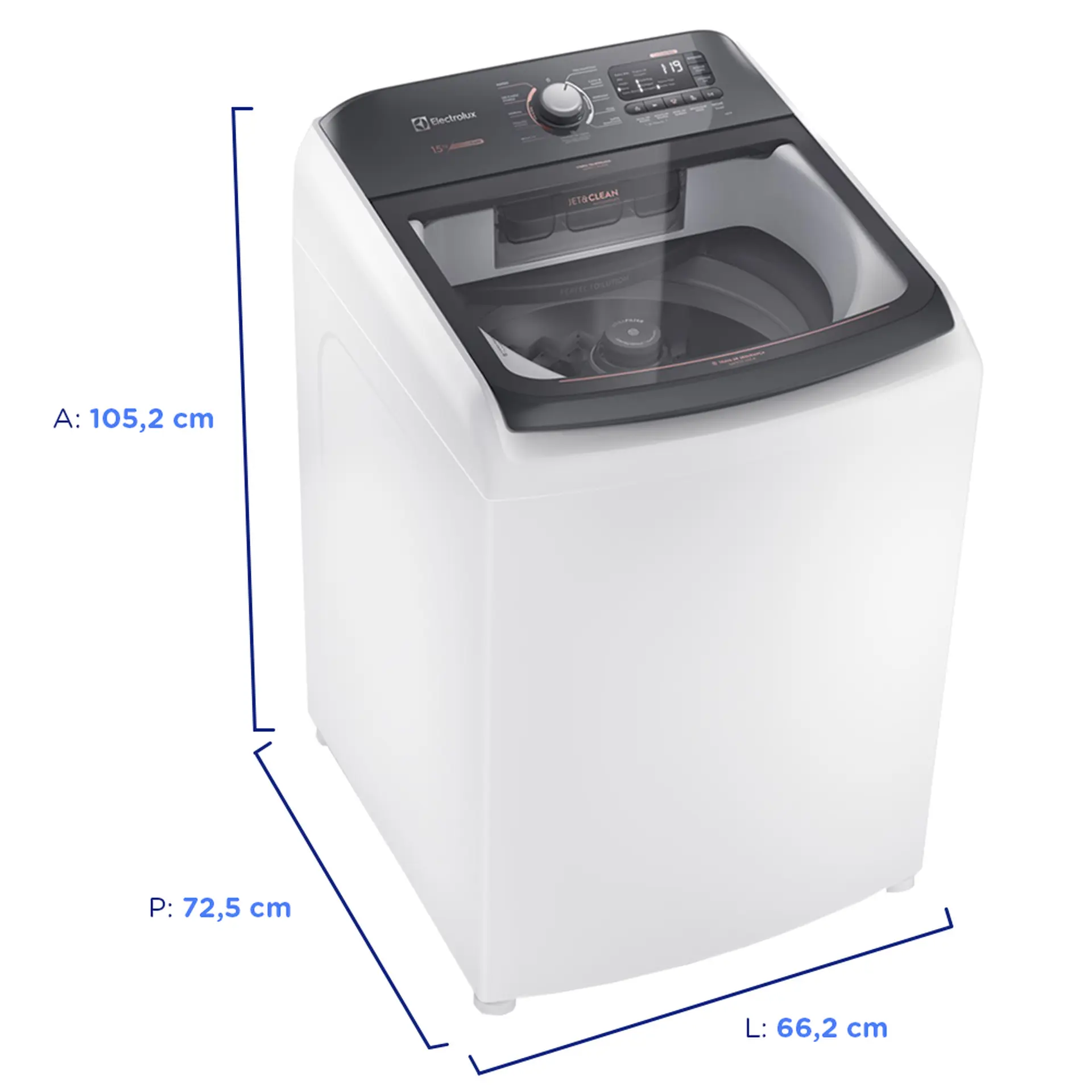 Máquina de Lavar Electrolux Premium Care com Cesto Inox 15kg 11 Programas LEC15 - Branco - 110 Volts