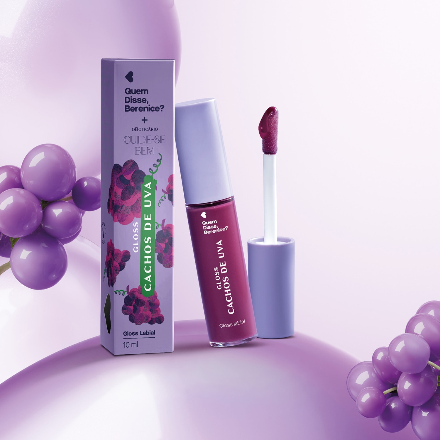 Gloss Labial Cachos de Uva QDB E Cuide-se Bem Quem Disse, Berenice? 4ml