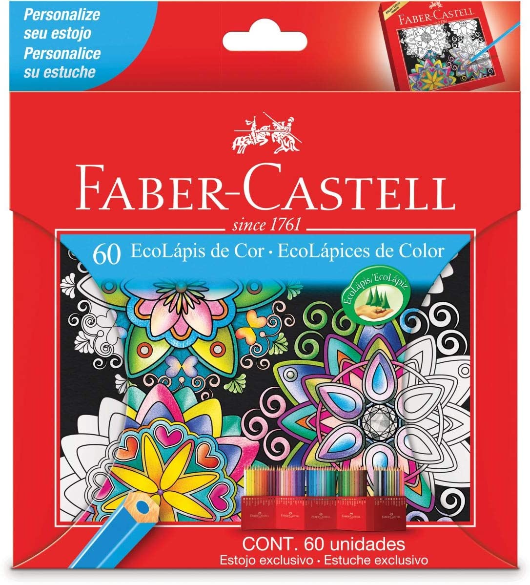 Lápis de Cor Faber Castell 60X1 Grande Cores Vivas e Vibrantes