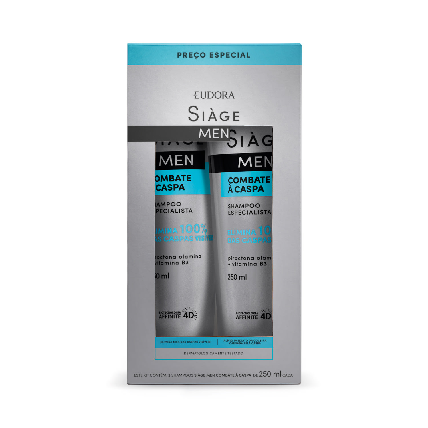 Kit Shampoo Siàge Men Combate à Caspa 250ml cada (2 unidades)