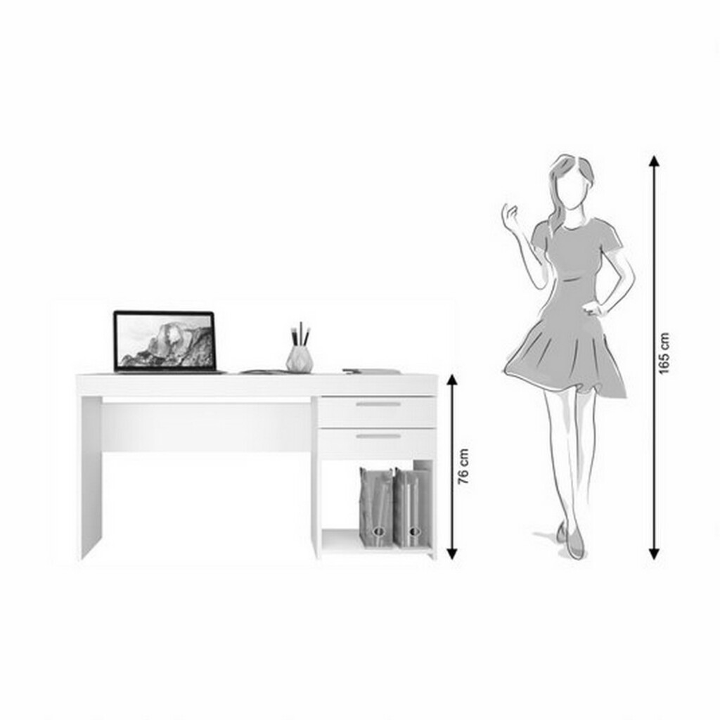 Mesa para Escritório 1,20m 2 Gavetas Nogal Trend Notável Office - 51015