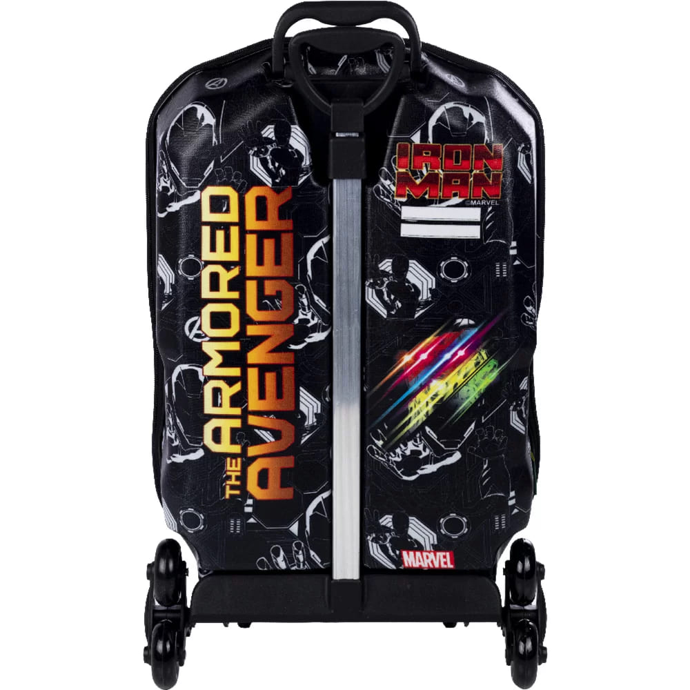 Mochila com Rodas Infantil Diplomata Homem de Ferro Rodinha Tripla Grande