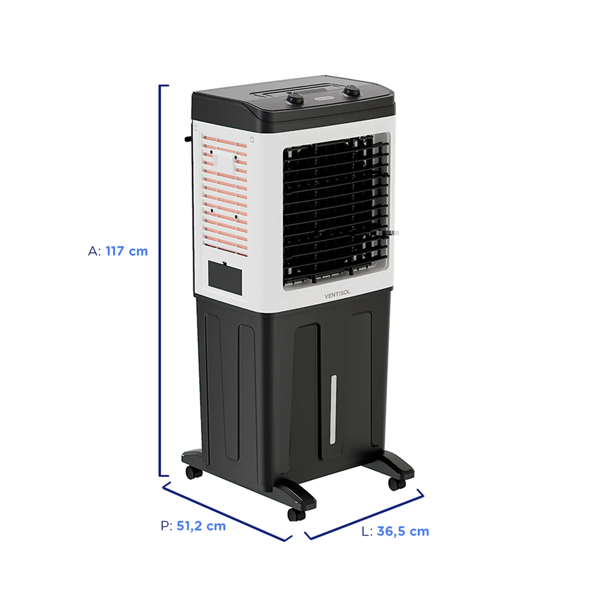 Climatizador de Ar Ventisol Clin80 Pro 80L 3 Velocidades 150W - Bco/Pto - 110 Volts