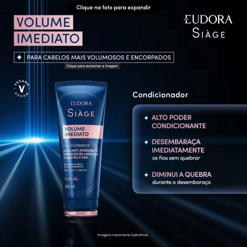 Condicionador Siàge Volume Imediato 200ml Eudora