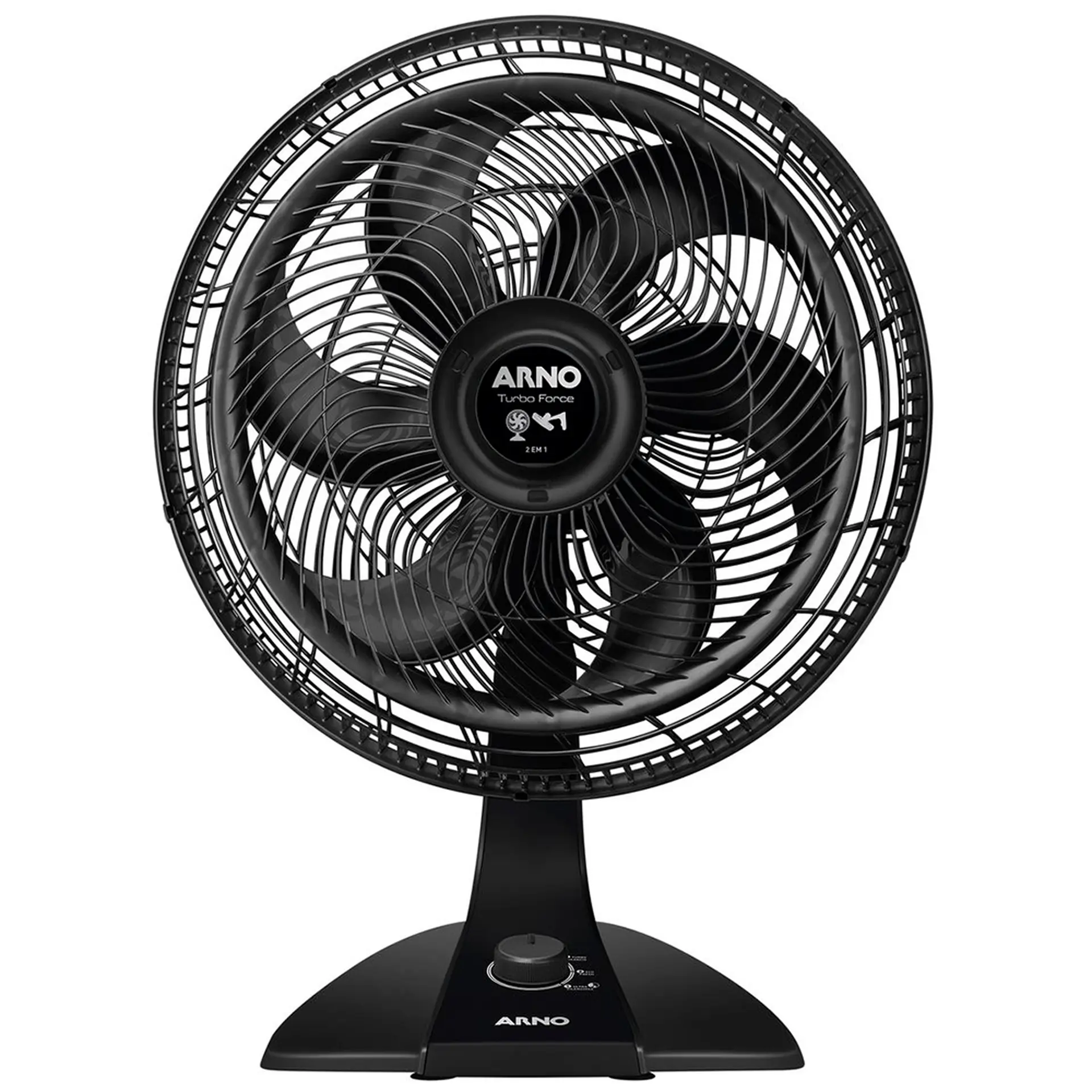 Ventilador 2 em 1 Mesa e Parede Arno Turbo Force 40cm VF42 6 Pás 126W - Preto - 110 Volts