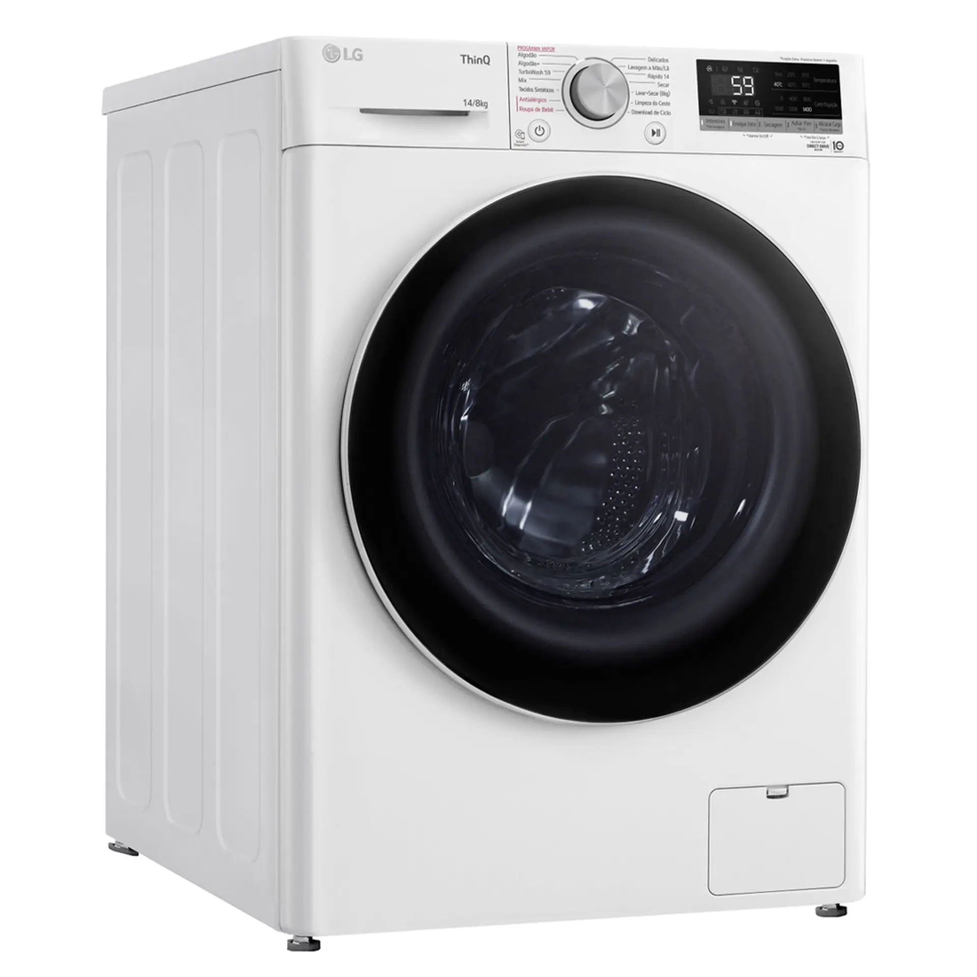 Lava e Seca Smart LG CV5 14kg Com Inteligência Artificial CV5014WC4A - Branco - 220 Volts