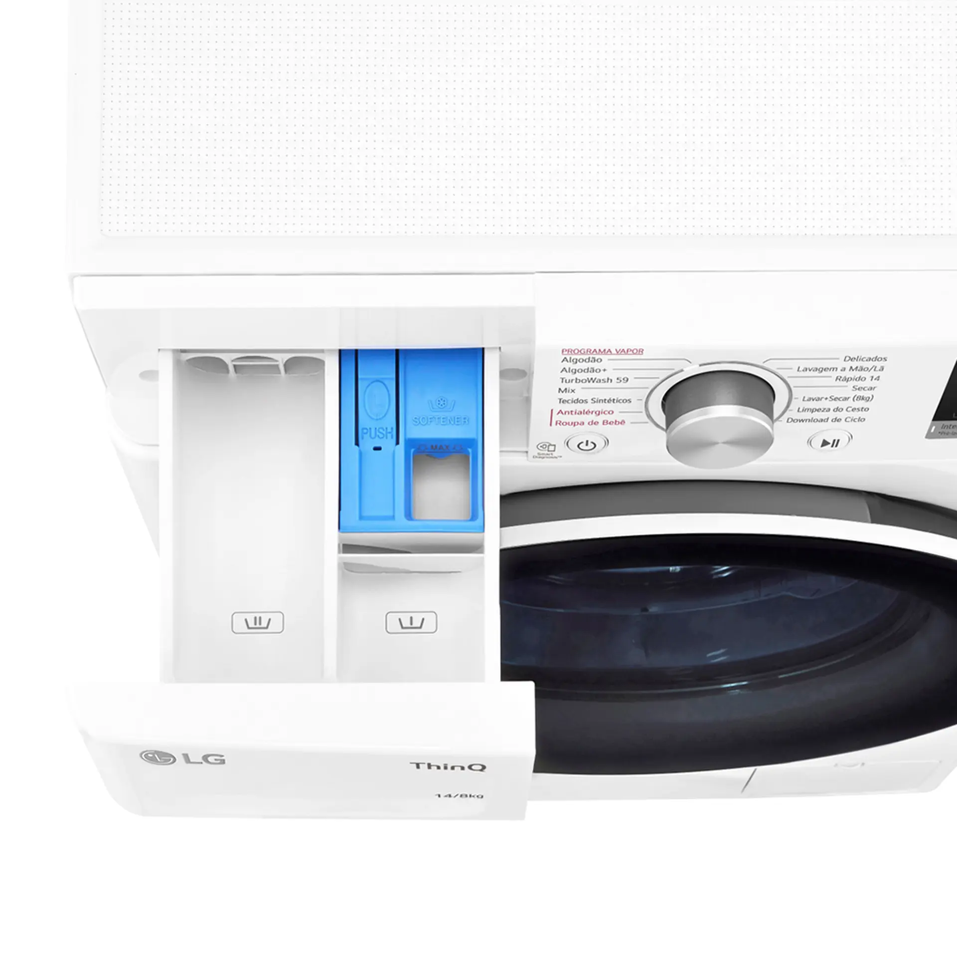 Lava e Seca Smart LG CV5 14kg Com Inteligência Artificial CV5014WC4A - Branco - 220 Volts